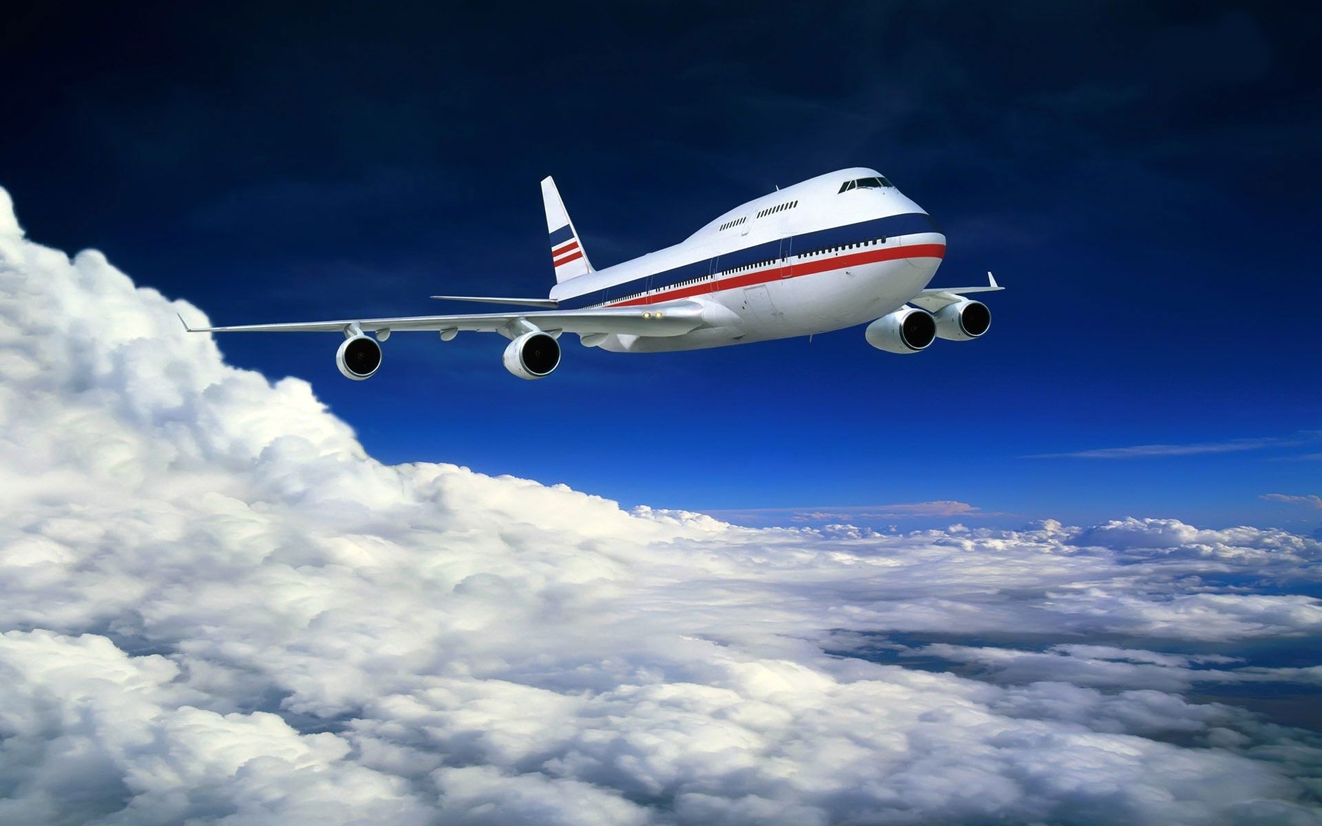 Large plane flying over the clouds, Boeing - HD wallpaper download ...