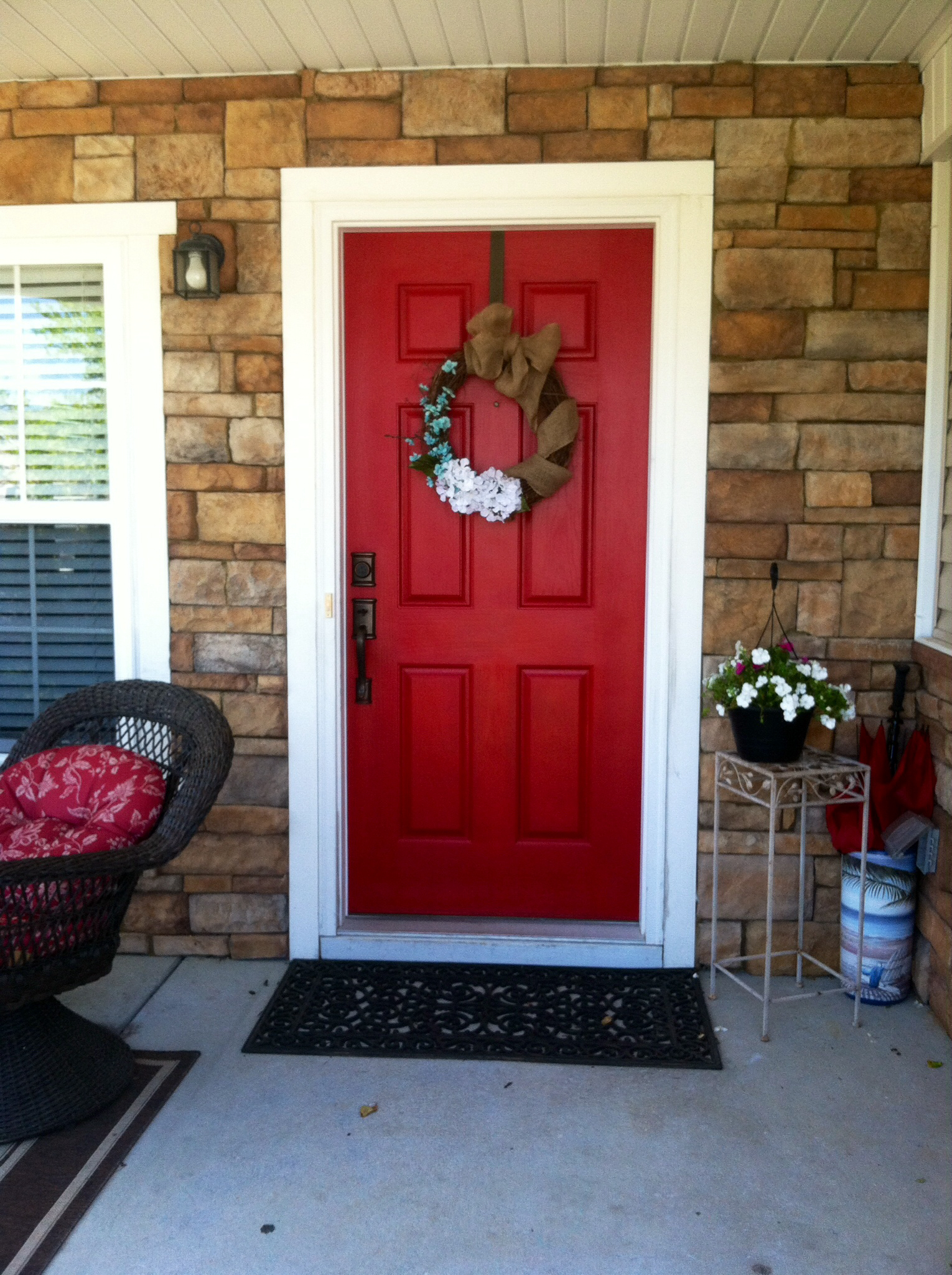 My red door project. Cut Ruby signature Valspar Color. Door was dark ...