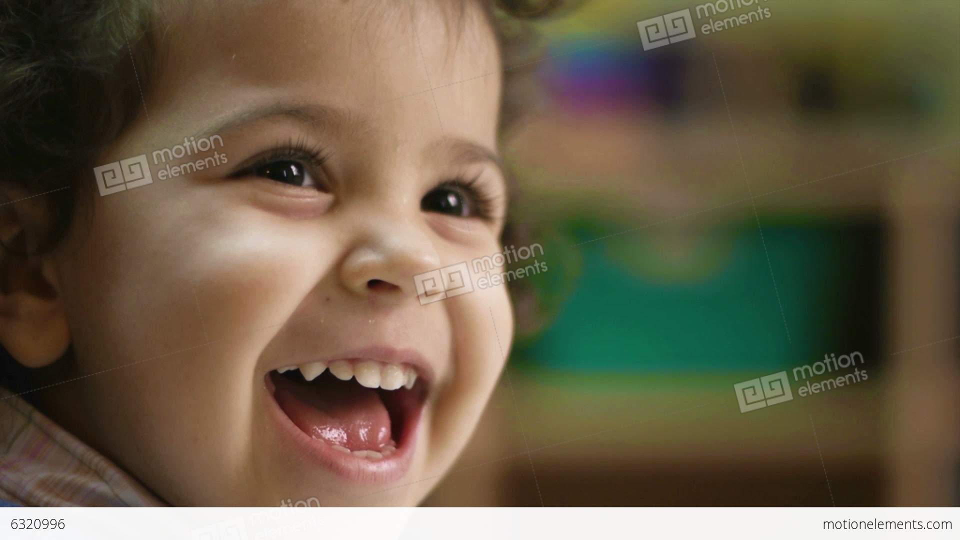 Young Baby Girl Laughing, Child Clapping Hands And Smiling Stock ...