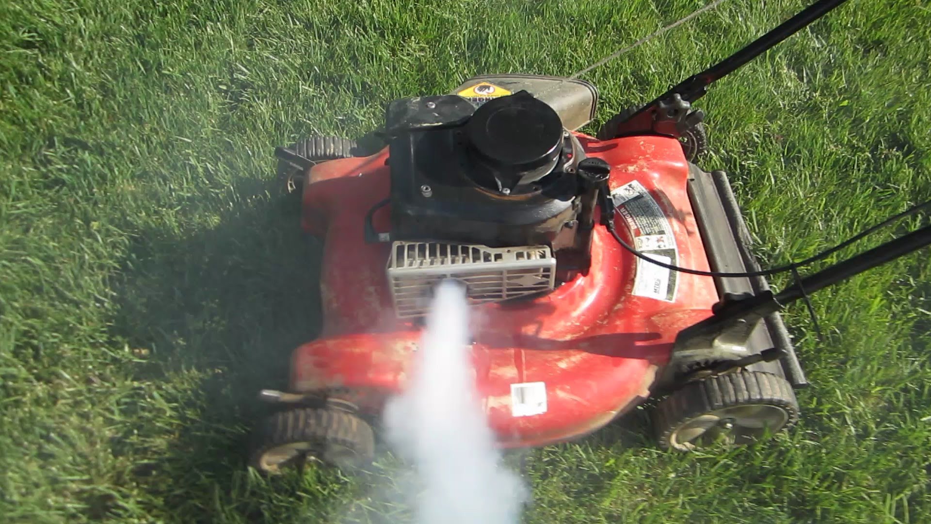 Yard Machines Lawn Mower Startup of Engine Swap -- It's Smoking ...