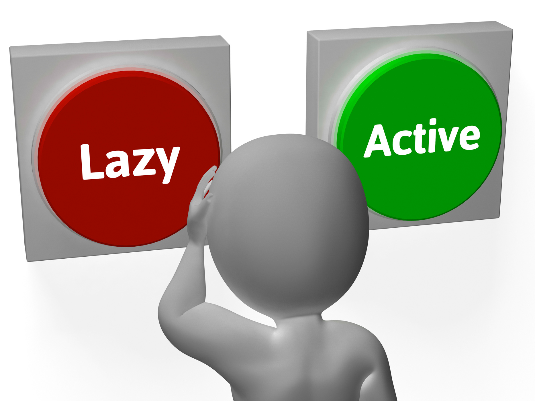 Lazy active buttons show lethargic or effort photo
