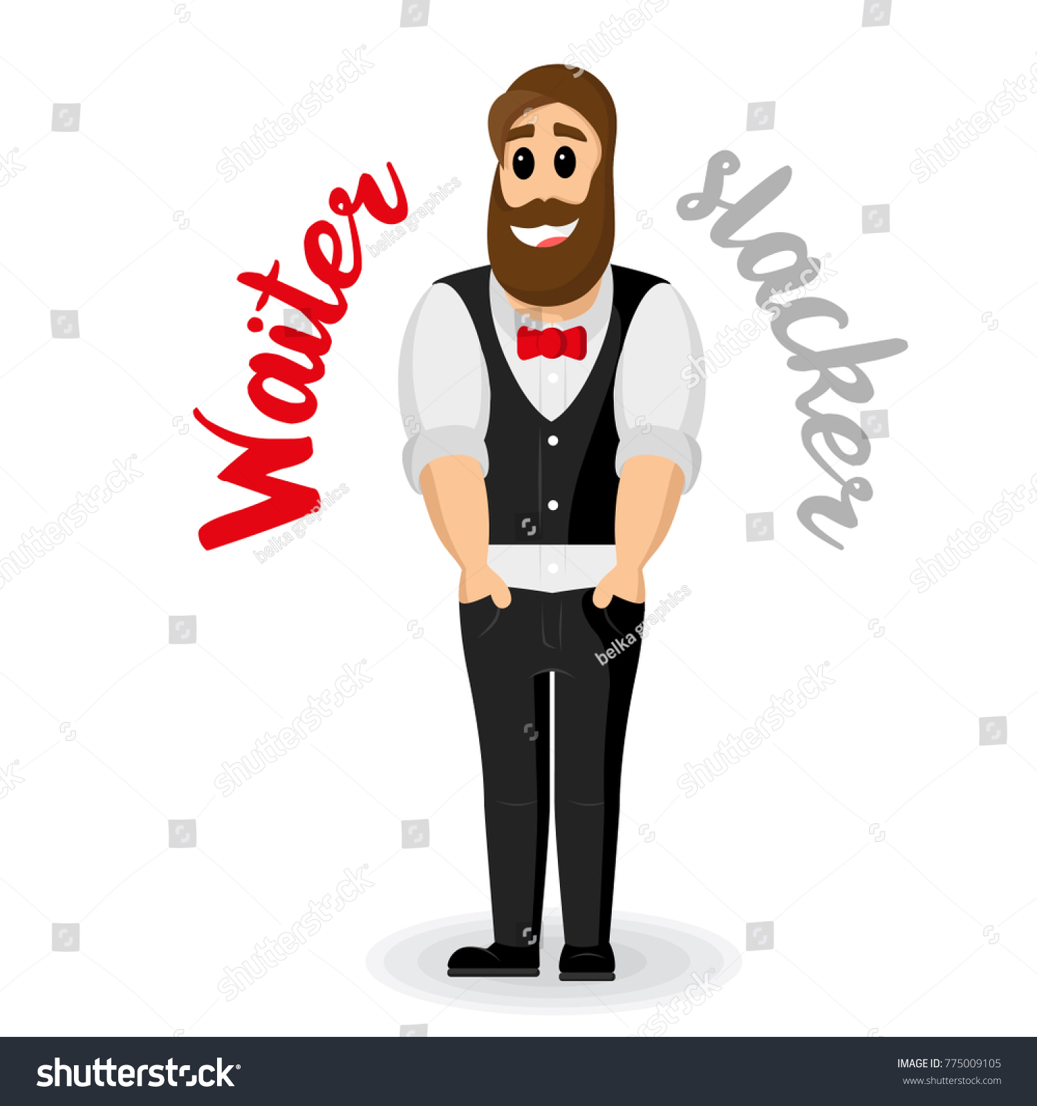 Restaurant Lazy Waiter Man Flat Style 스톡 벡터 775009105 - Shutterstock