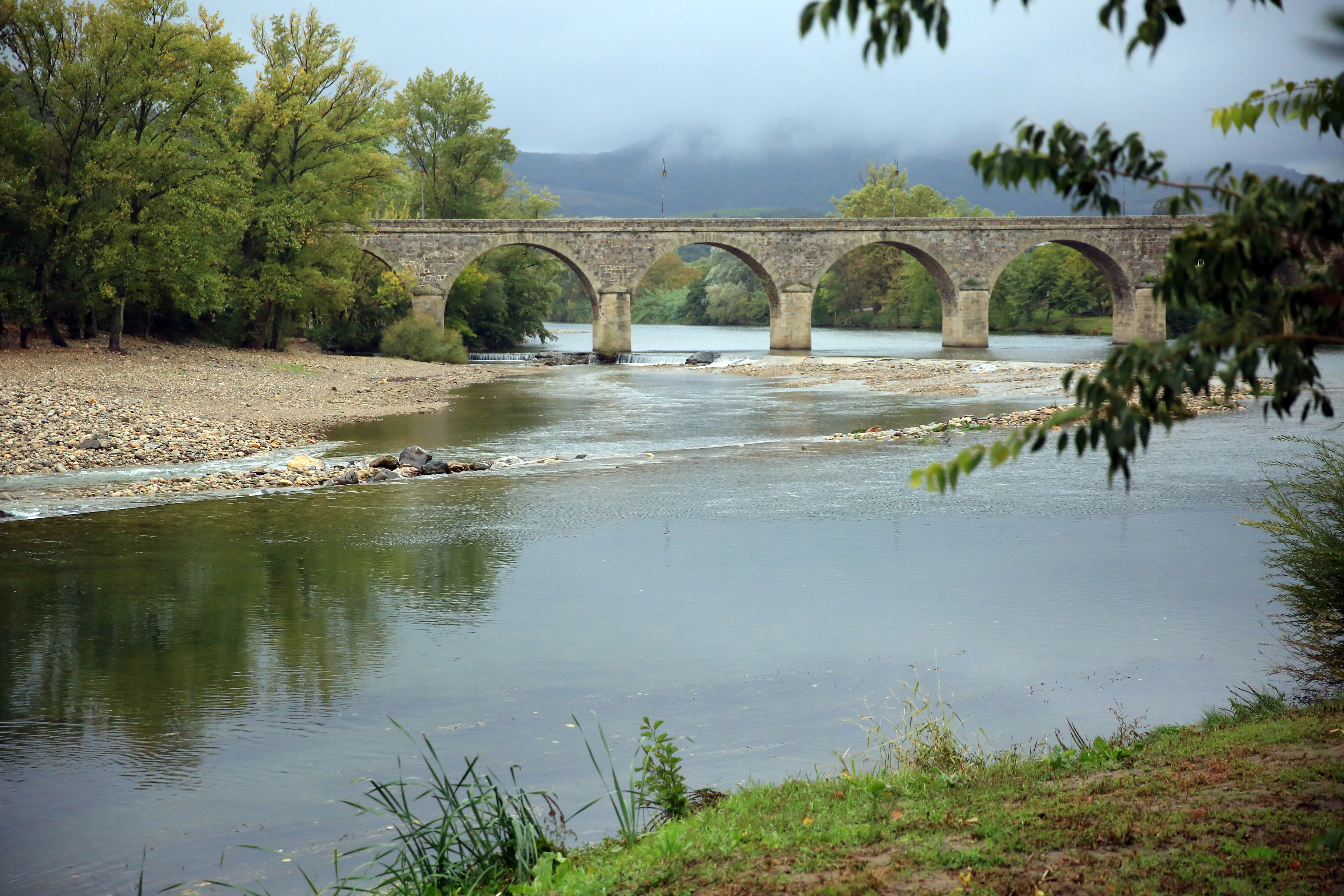 Le pont de Roquebrun, Arch, Languedoc Roussillon, Watercourse, Water, HQ Photo