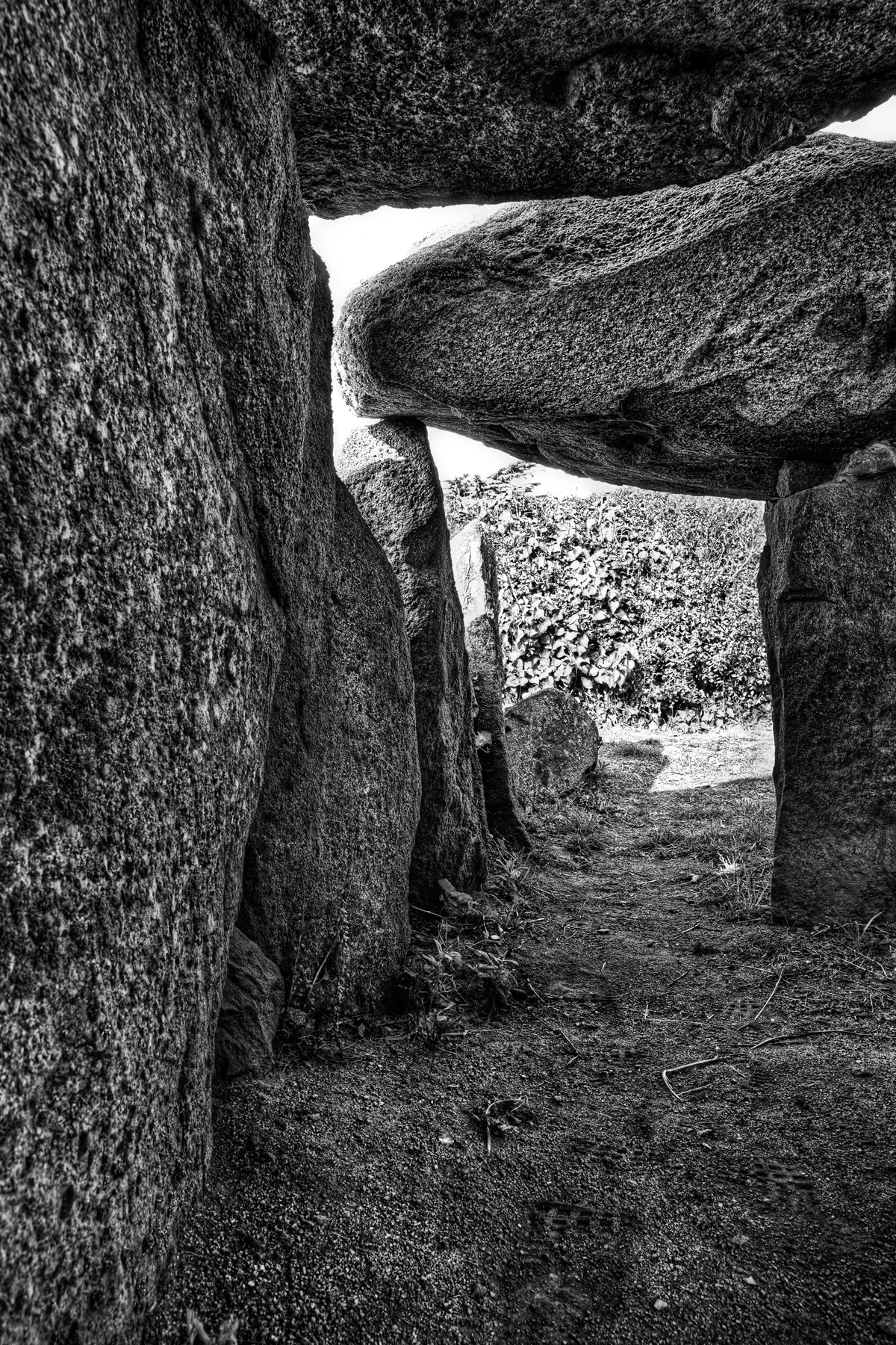 Le trepied dolmen - bw hdr photo