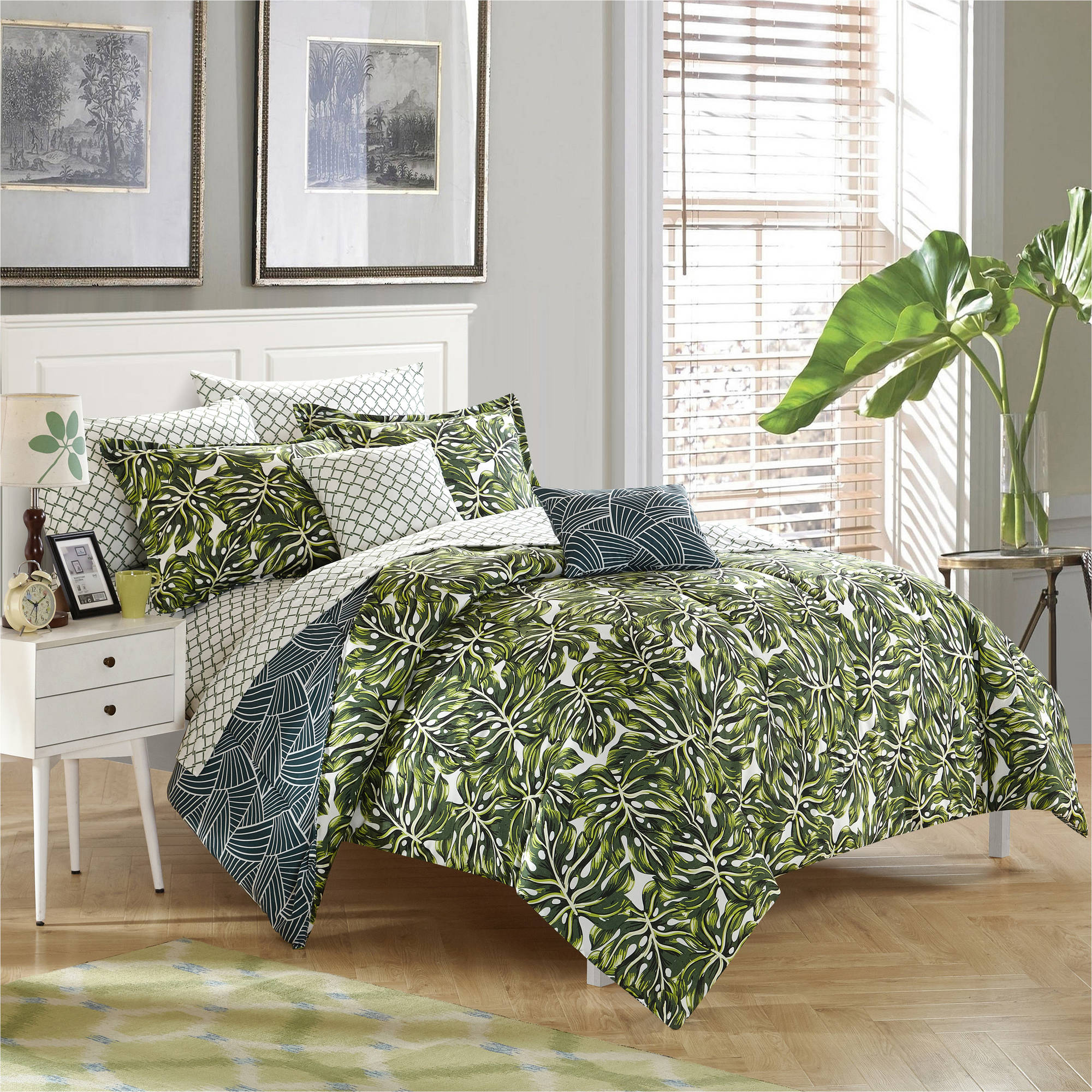 StyleNest Palm Leaf Bed in a Bag Bedding Set - Walmart.com