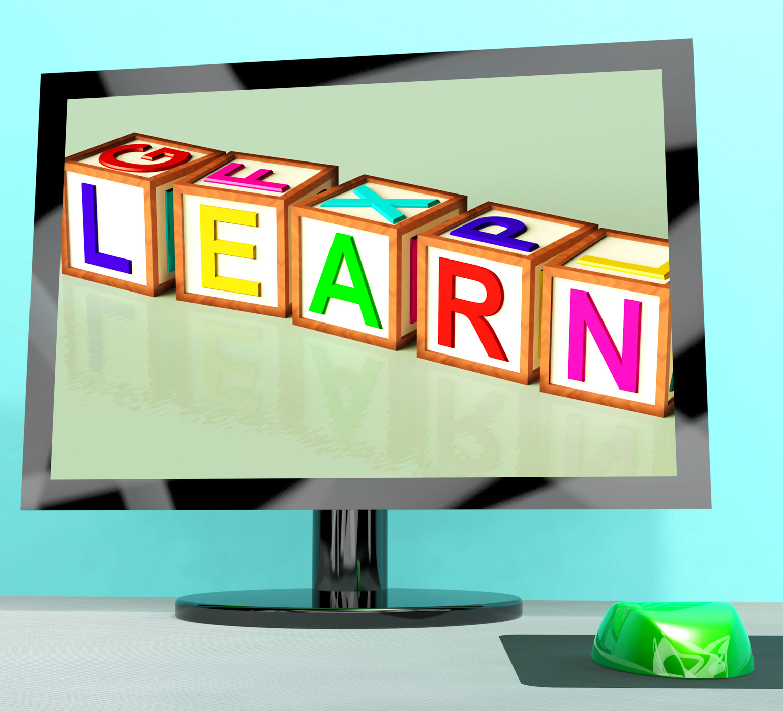 Learn Blocks On Computer Screen Showing Online Kids Education, Childrens, Learning, Unlock, Training, HQ Photo