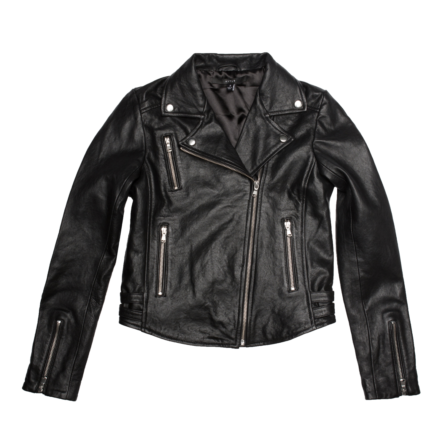 Womens Leather Moto Jacket With Silver Hardware $350 | DSTLD