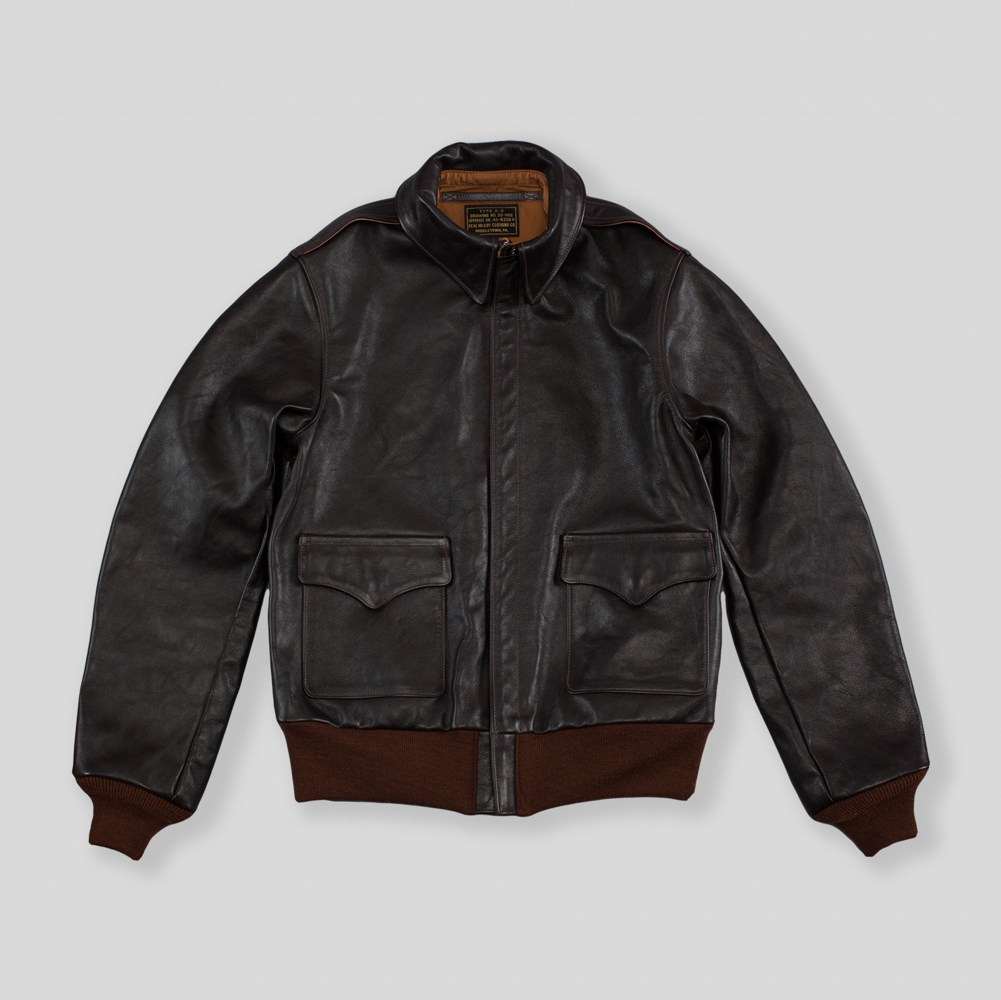 The Real McCoy's Type A-2 Leather Jacket - Seal Brown MJ12103 ...