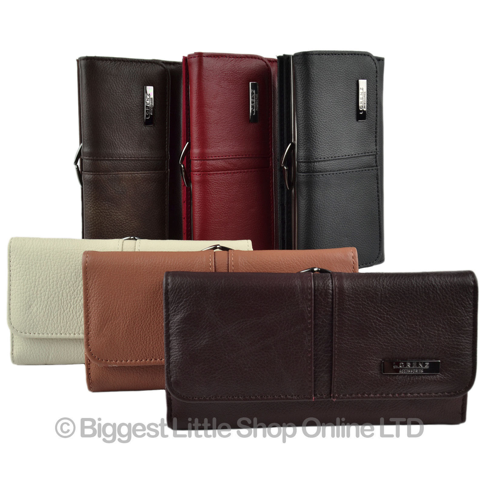Ladies Large Leather Purse Wallet Clasp Coin Section in 6 Colours ...