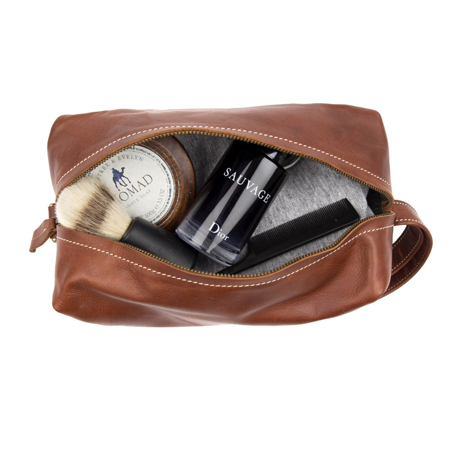 Personalised Leather Wash Bag or Dopp Kit from MAHI Leather | MAHI ...