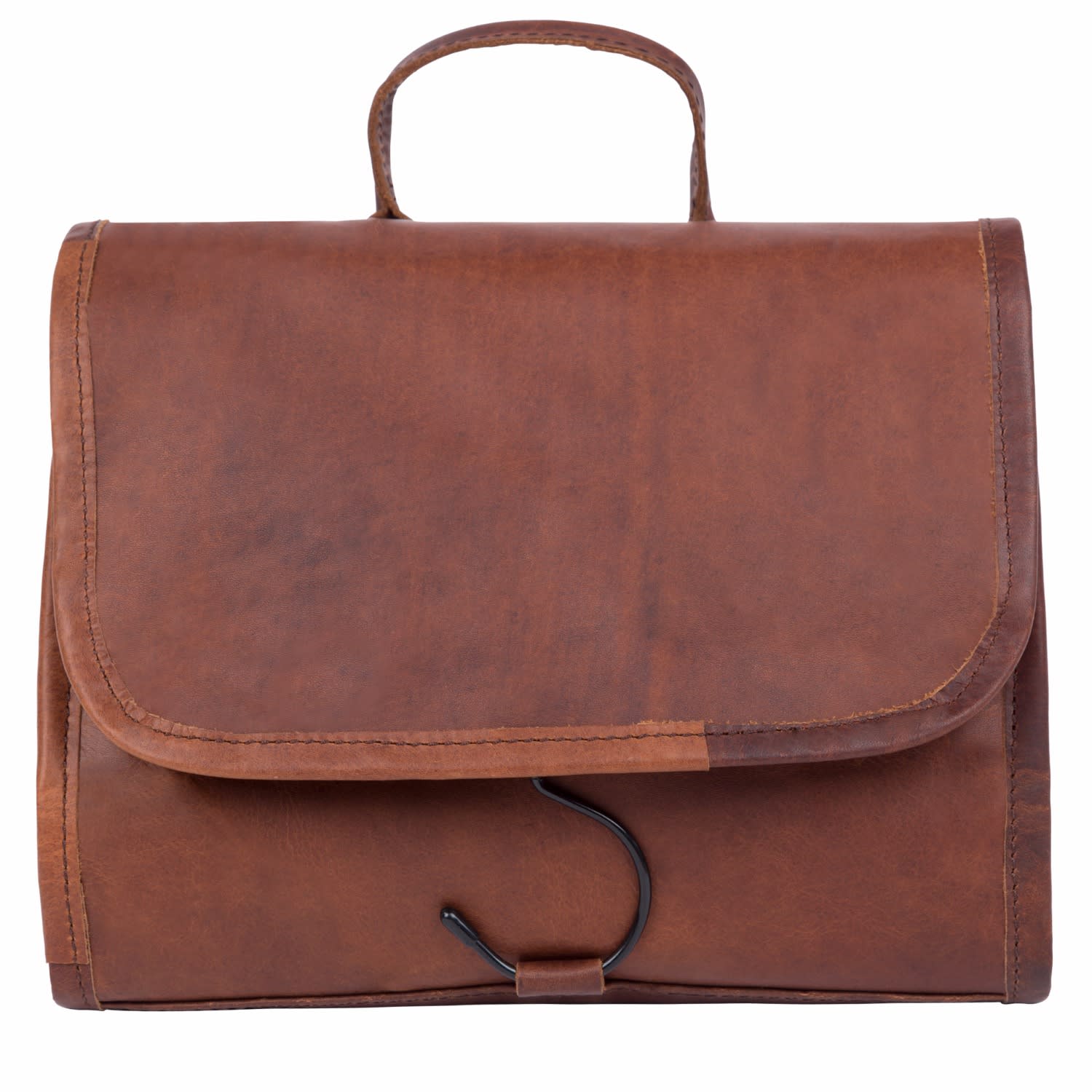 Leather Hanging Wash Toiletry Bag Dopp Kit in Vintage Brown with ...