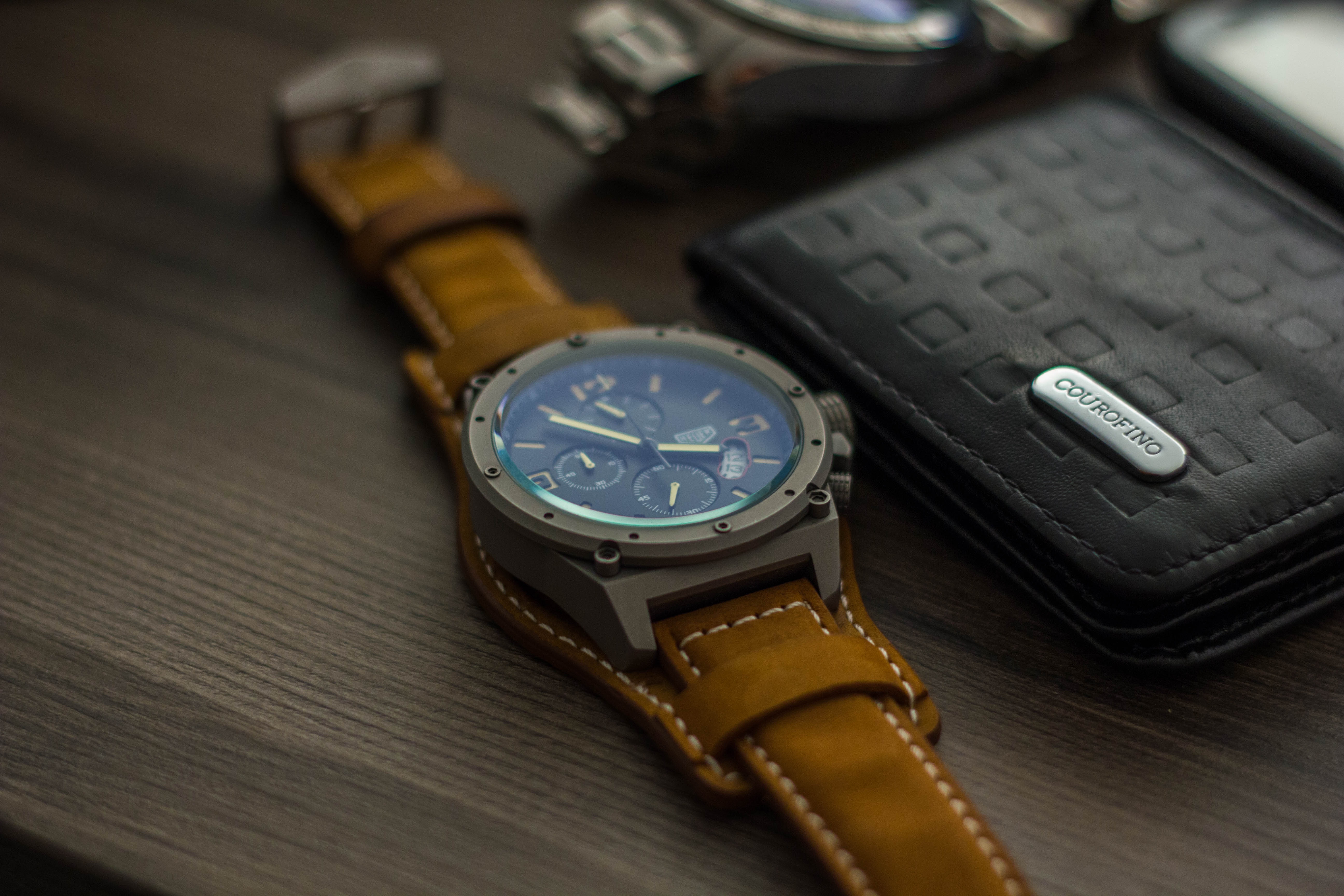 Leather Watch, Clock, Leather, Object, Quartz, HQ Photo