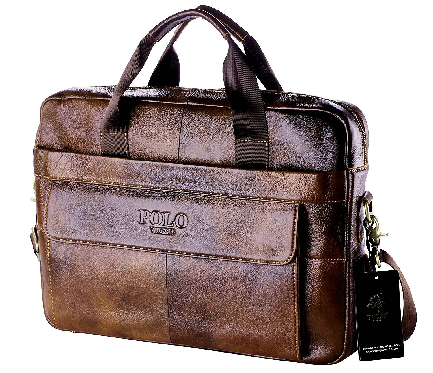 Men Leather Laptop Handbag Work Bag Business Briefcase Shoulder ...