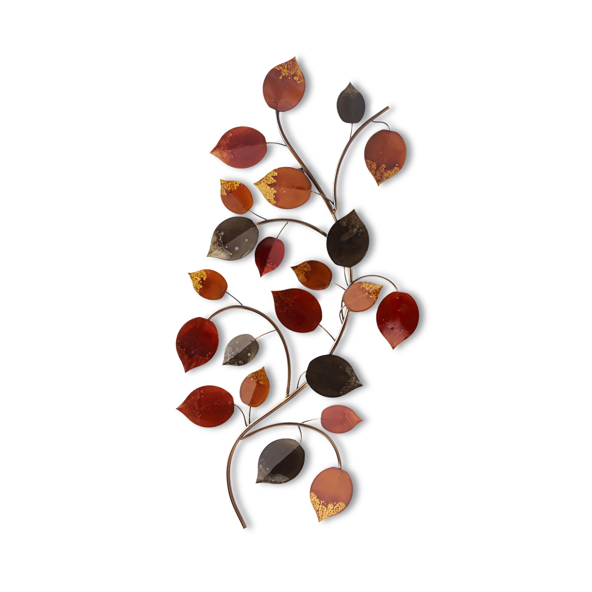 Elements Dimensional Metal Wall Sculpture - Branch & Leaves