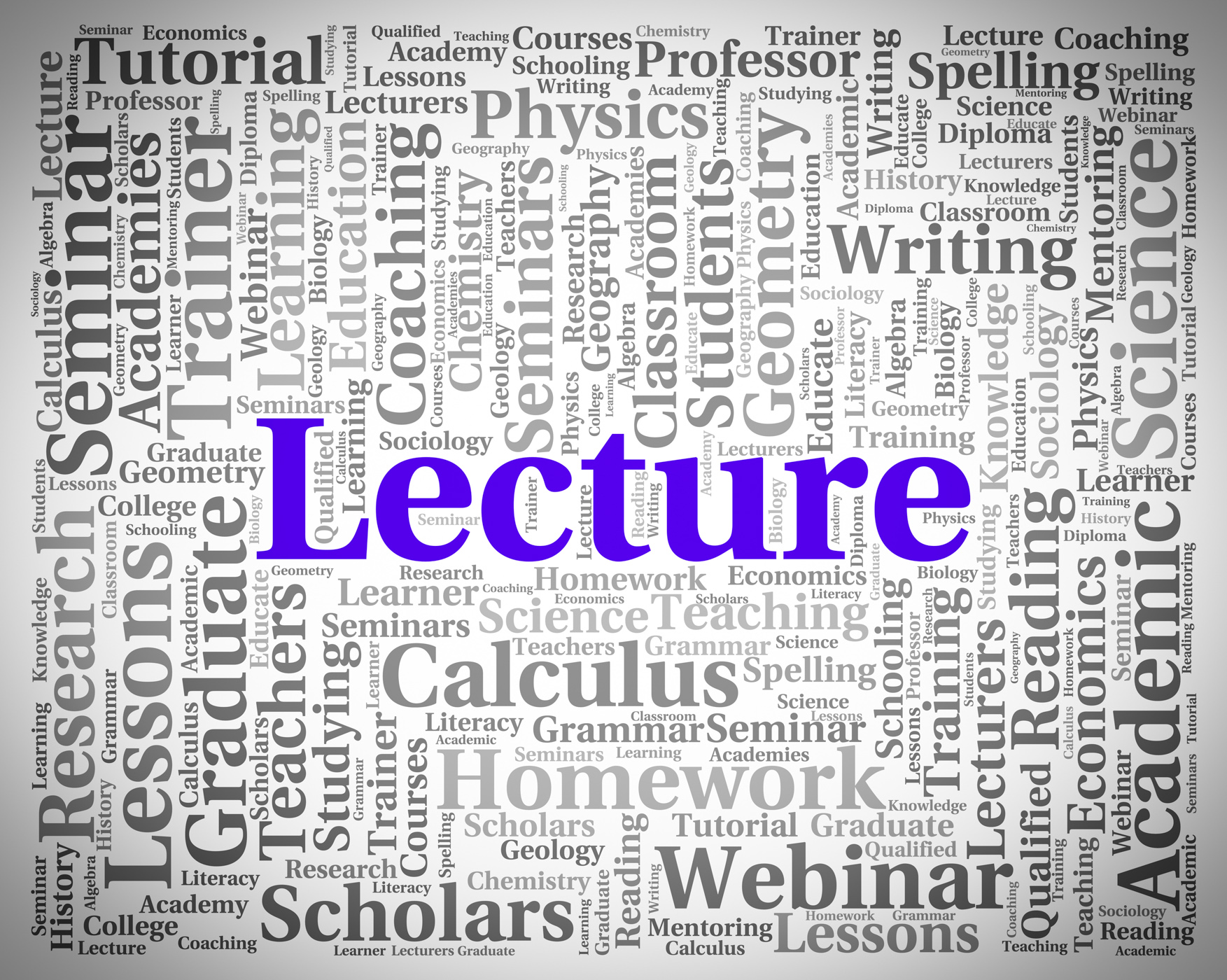 Lecture word indicates discourse talk and recitations photo
