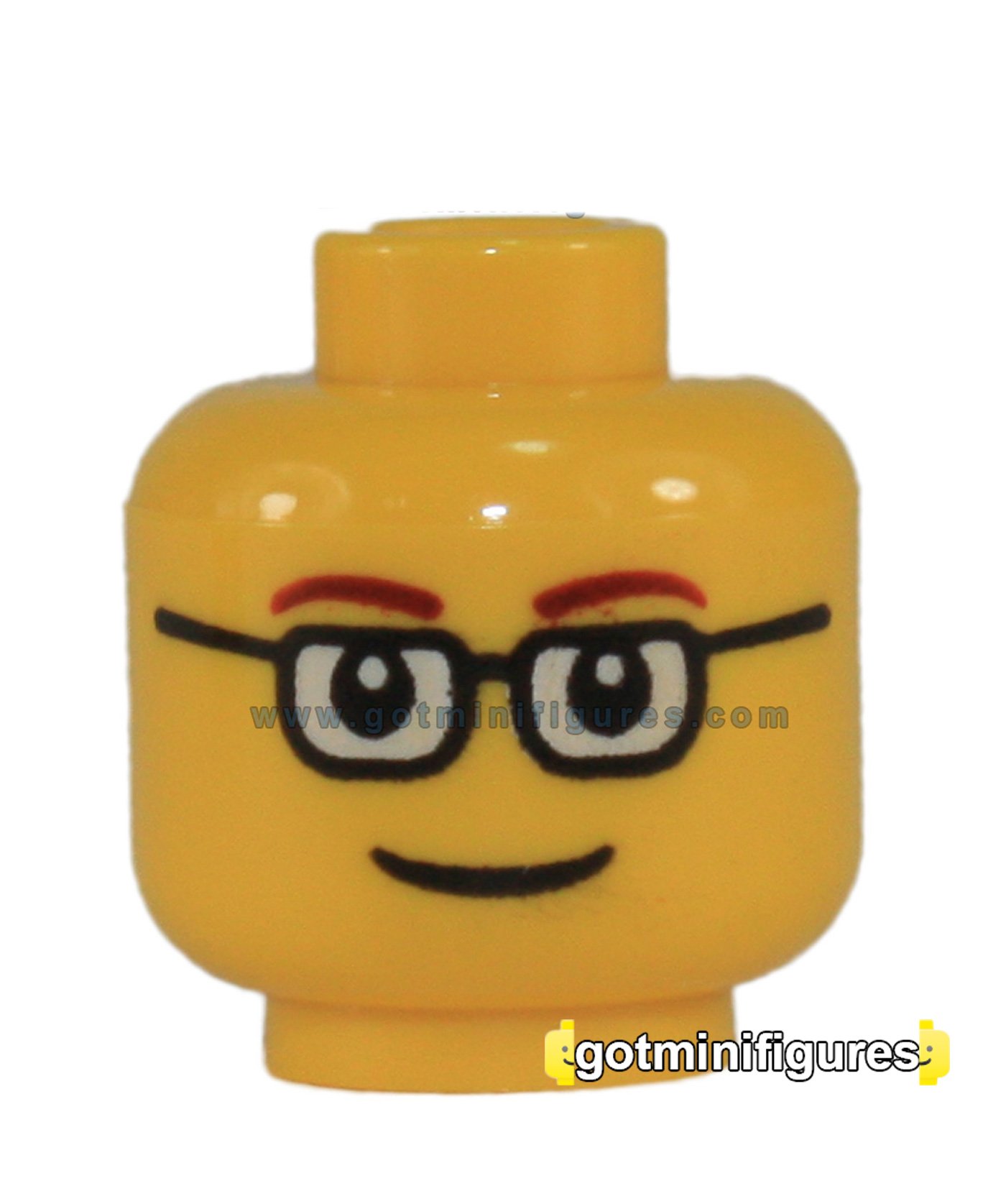 LEGO MAN w/ silver glasses Head (yellow) for minifigure | gotminifigures