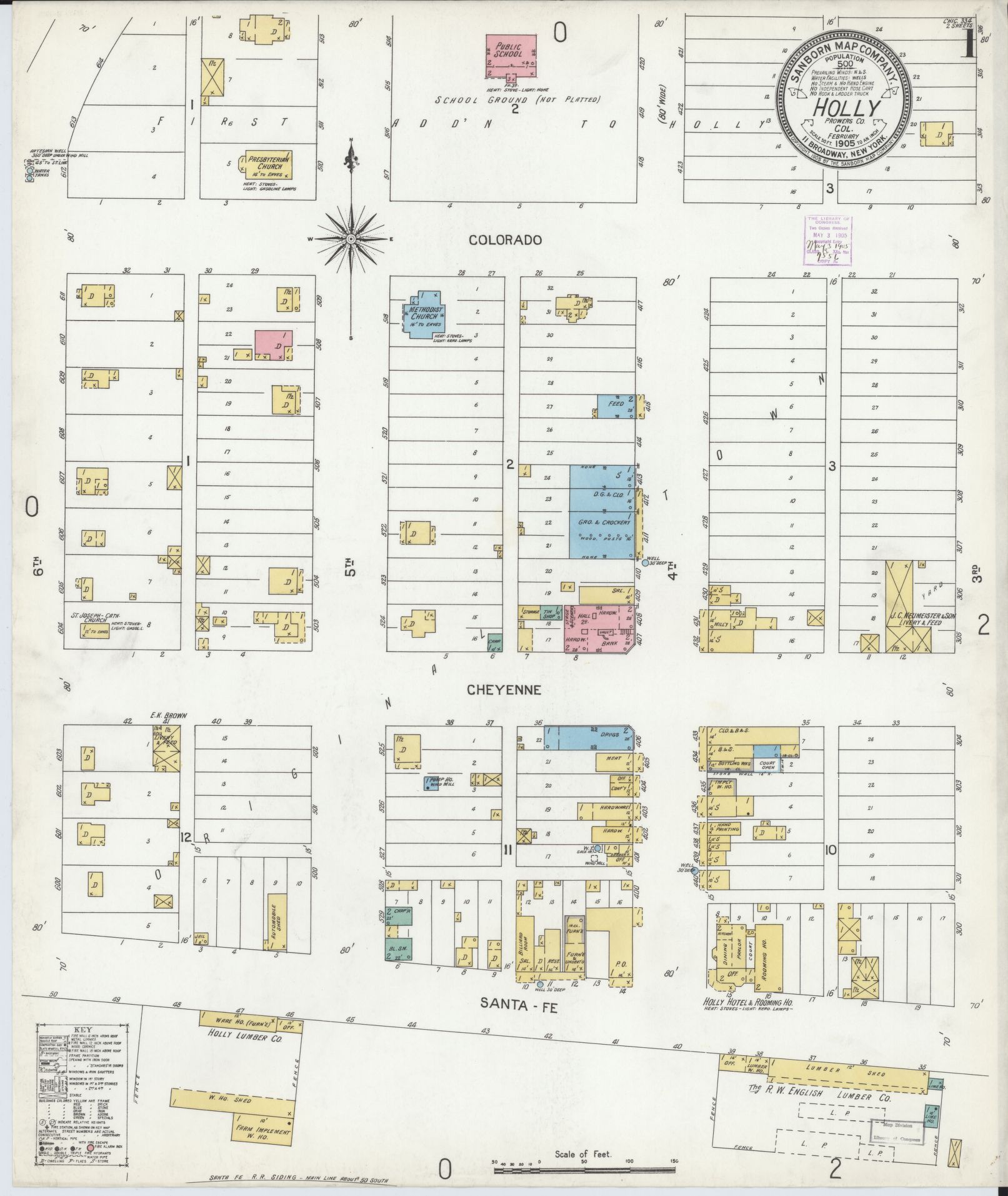 Sanborn Fire Insurance Map from Holly, Powers County, Colorado ...
