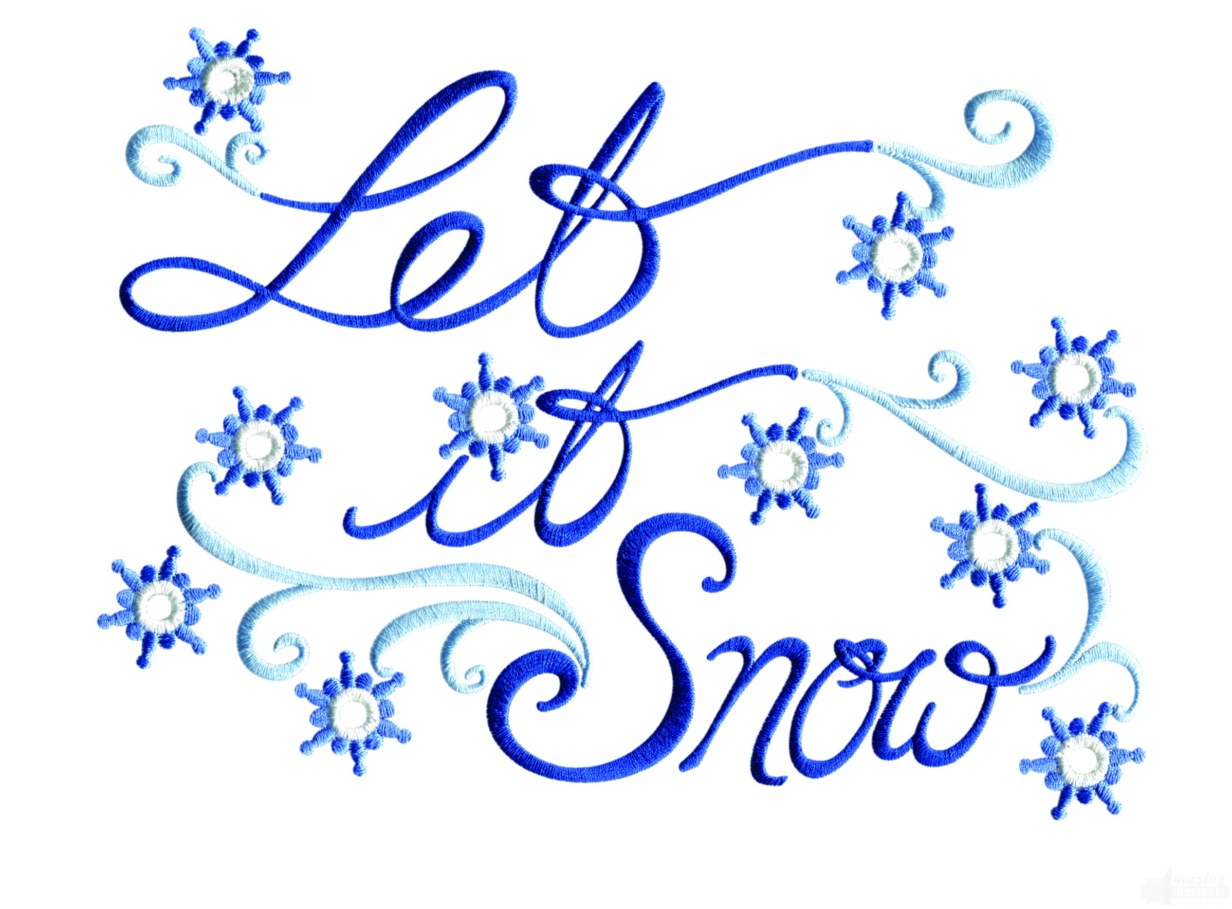 Merry And Bright Let It Snow Embroidery Design