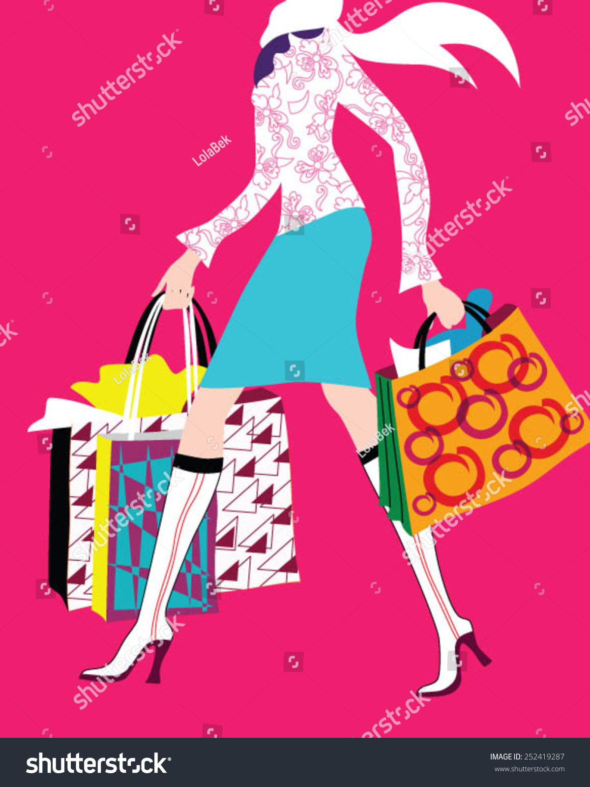 Lets Go Shopping Stock Vector 252419287 - Shutterstock