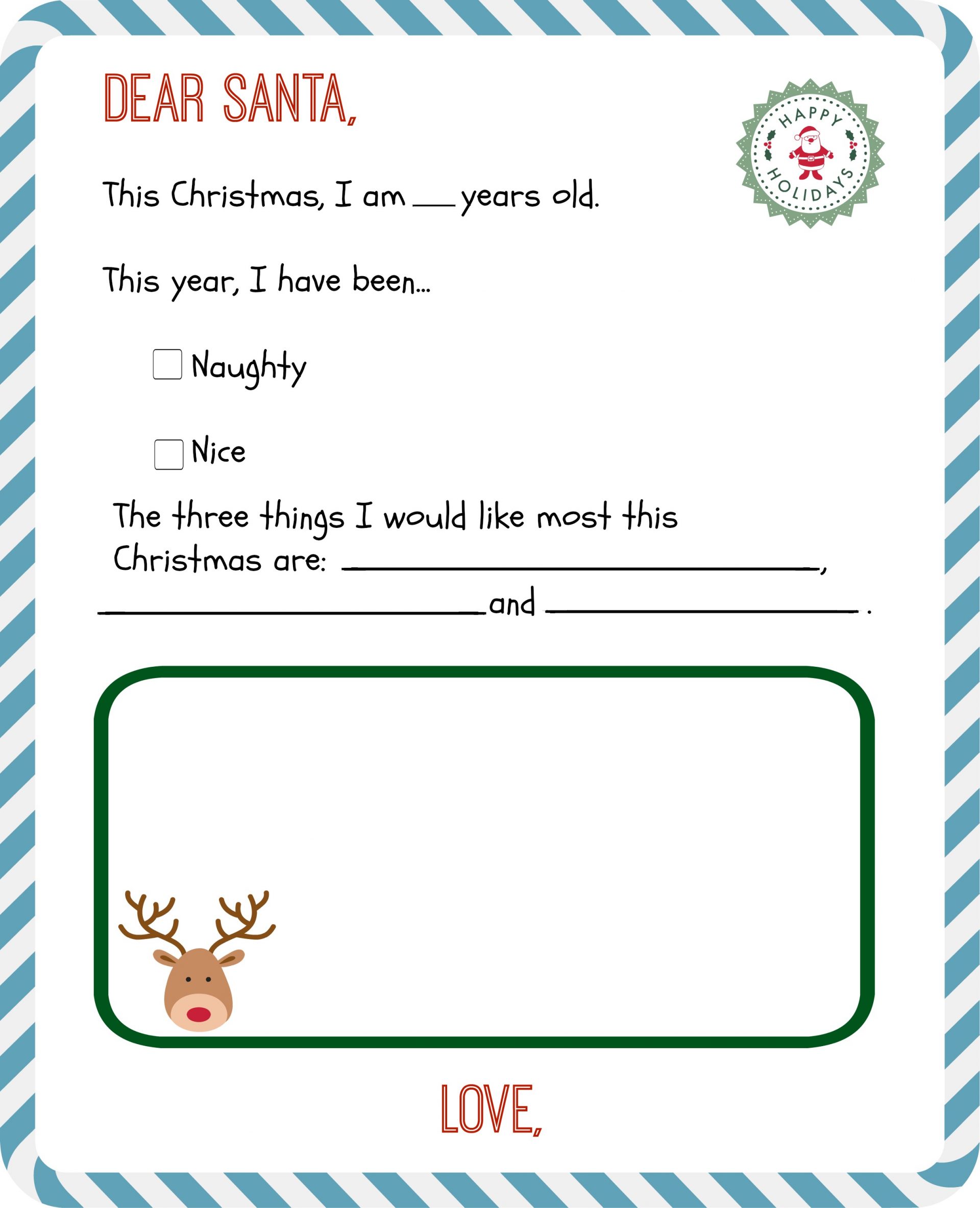 Free Printable Letter to Santa Templates and How To Get a Reply!