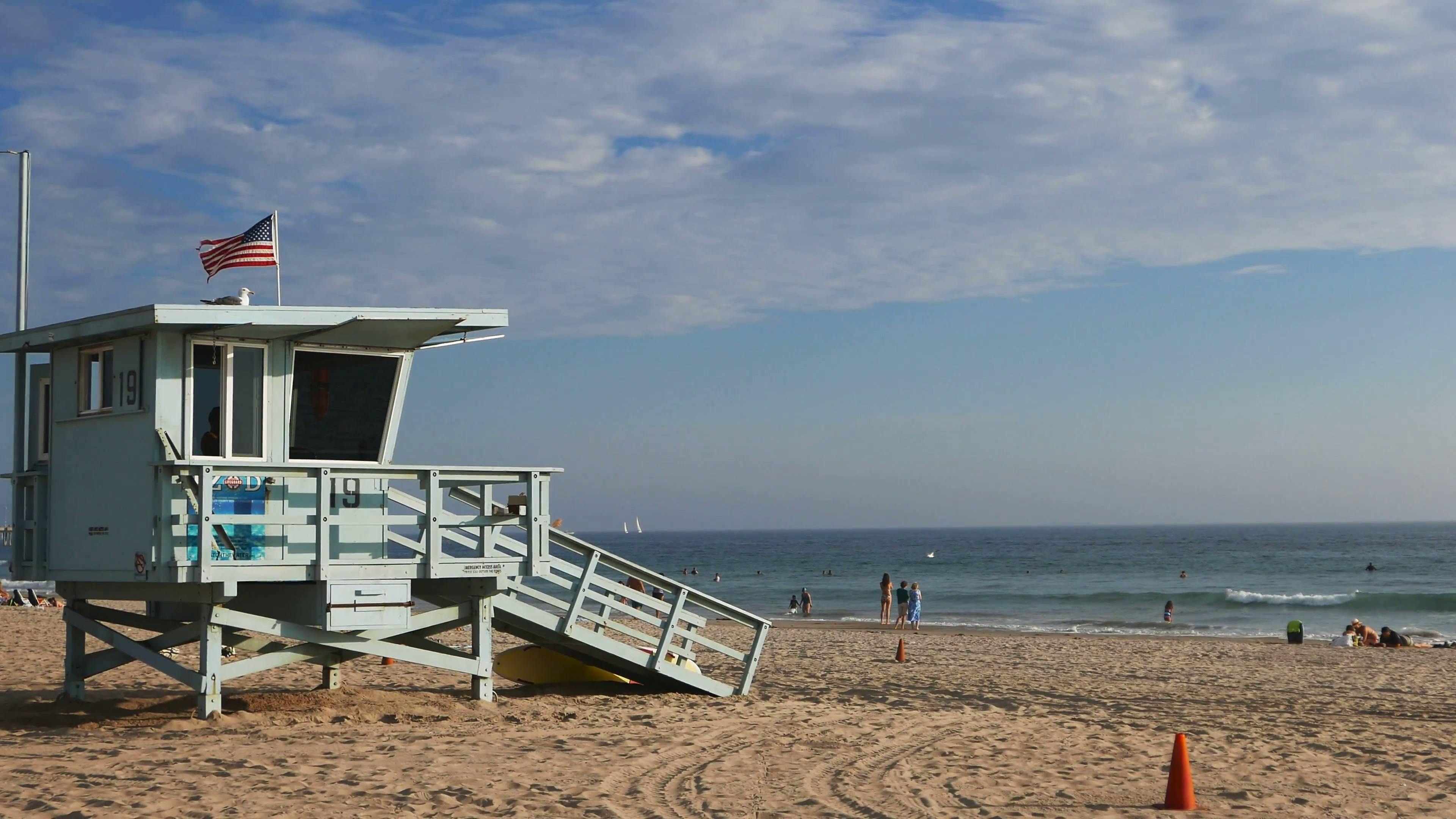 lifeguard tower at venice beach, california Stock Video Footage ...