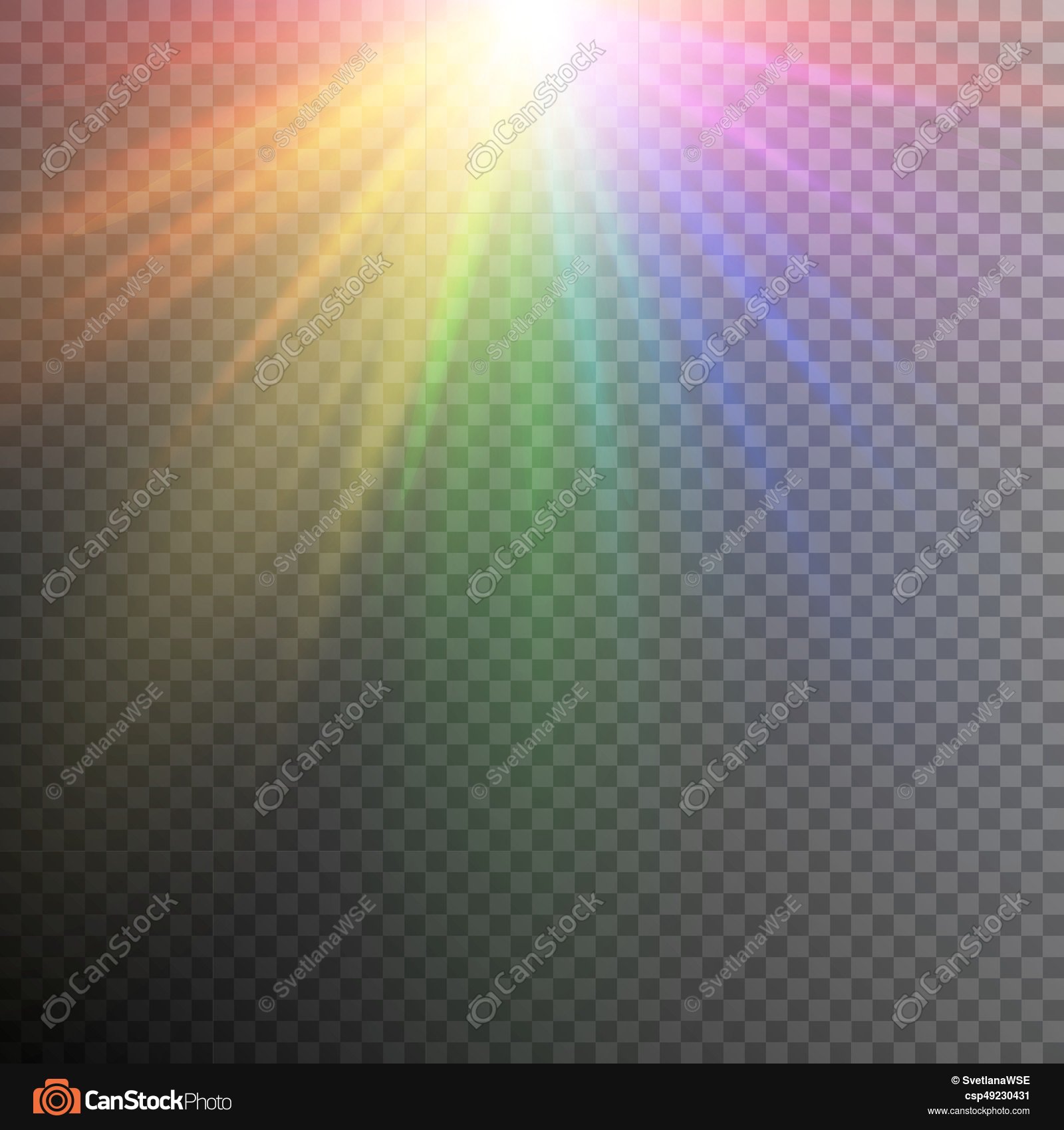 Rainbow light effects. Iridescent light effect on a... vectors ...
