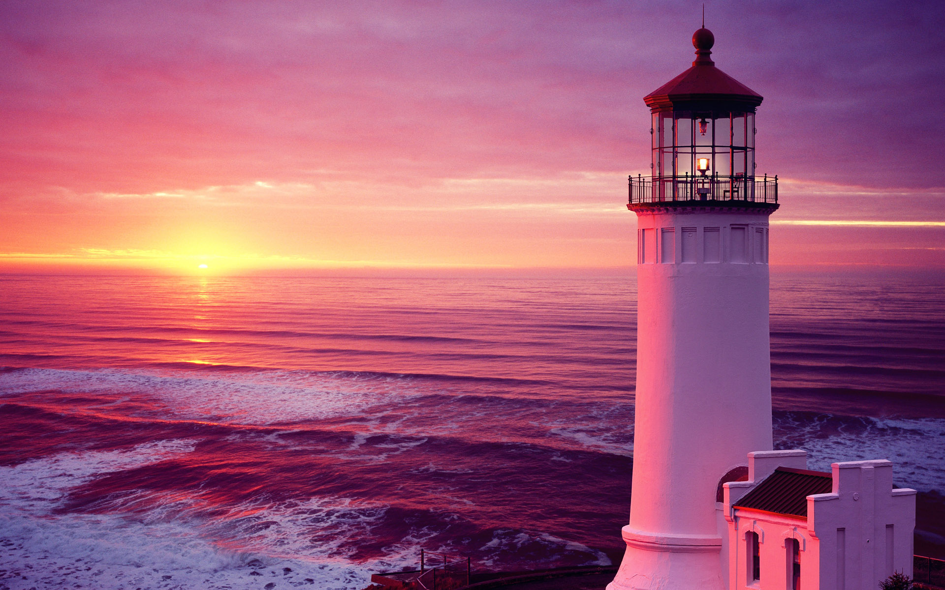 Lighthouse Sunset Wallpaper IPhone Wallpaper | WallpaperLepi