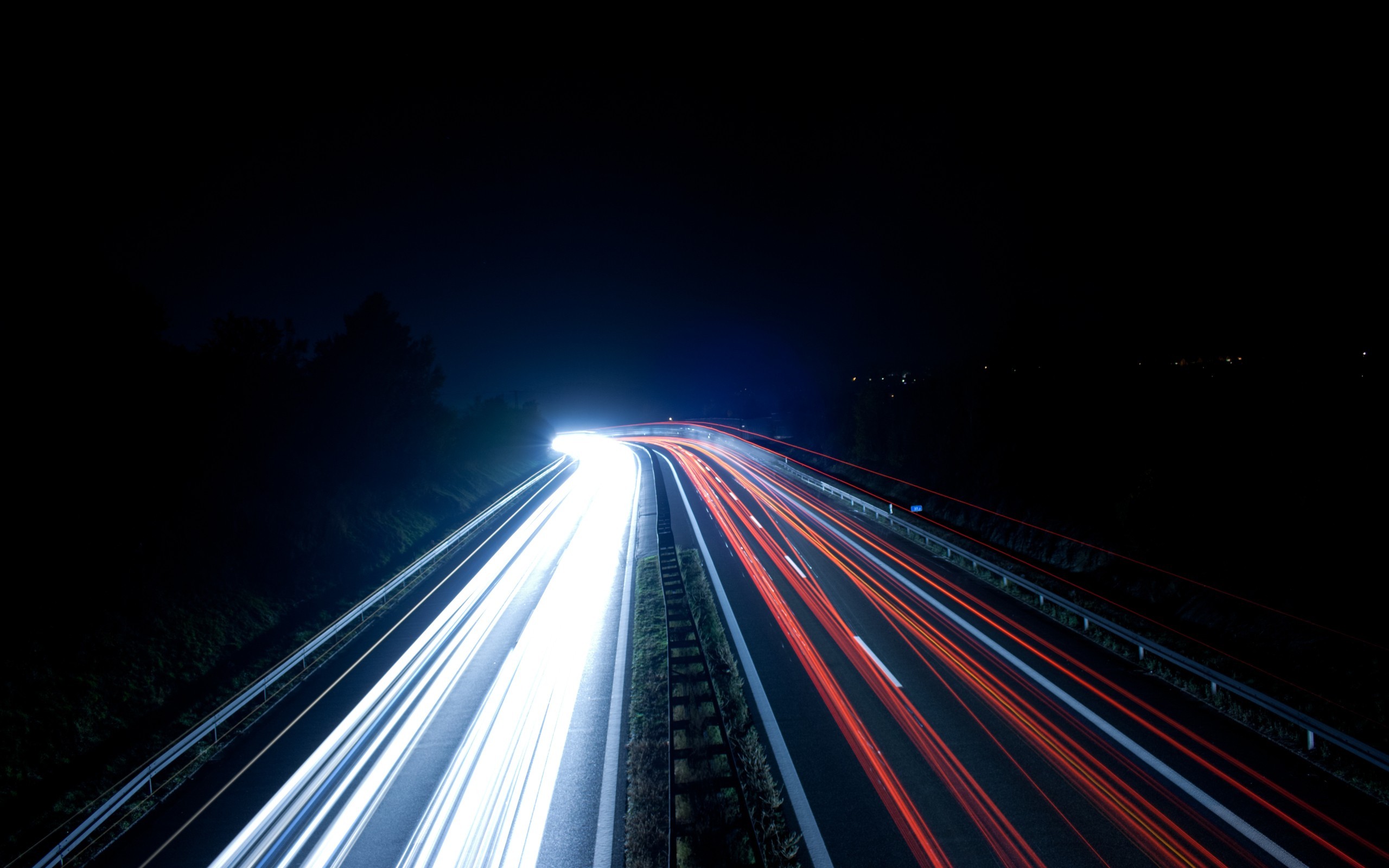 road, Light trails, Night Wallpapers HD / Desktop and Mobile Backgrounds