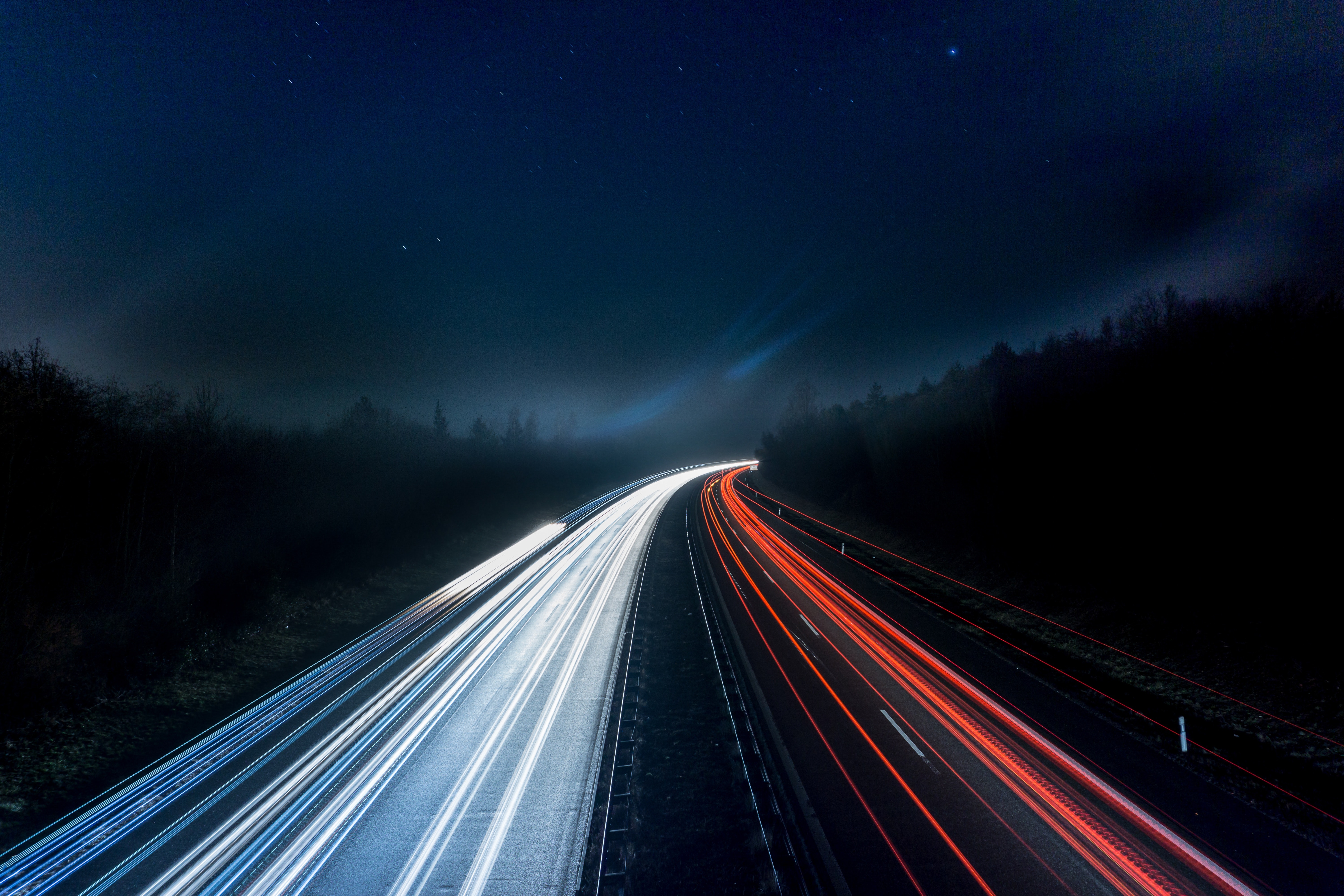 Light Trails on Highway at Night · Free Stock Photo