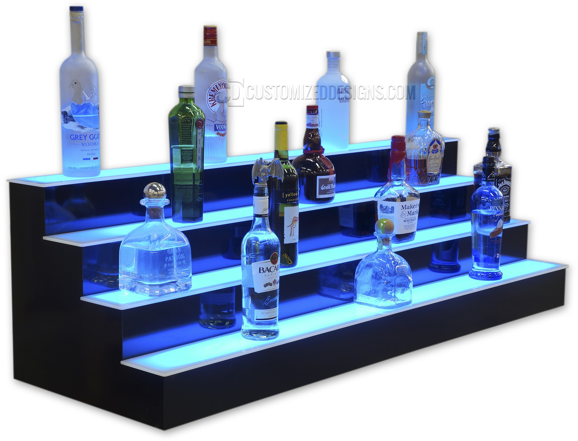 Led Lighted Liquor Bottle Display Shelf • LED Lights Decor