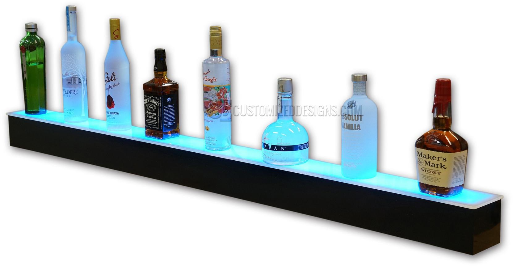 1 Tier Lighted Bar Shelving w/ LED Lighting - Bottle Glorifiers