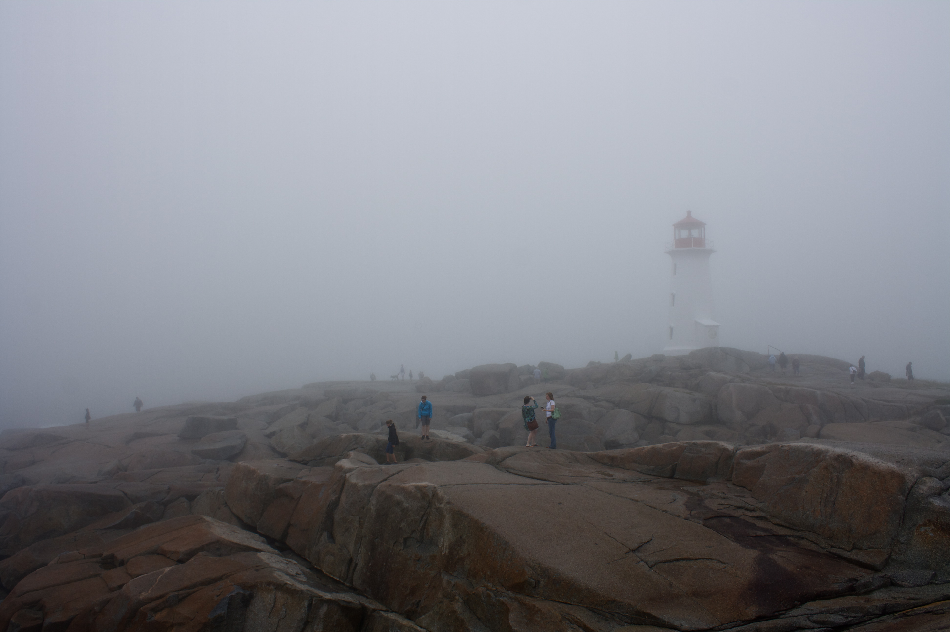 Lighthouse, Blink, Cliff, Fog, Light, HQ Photo