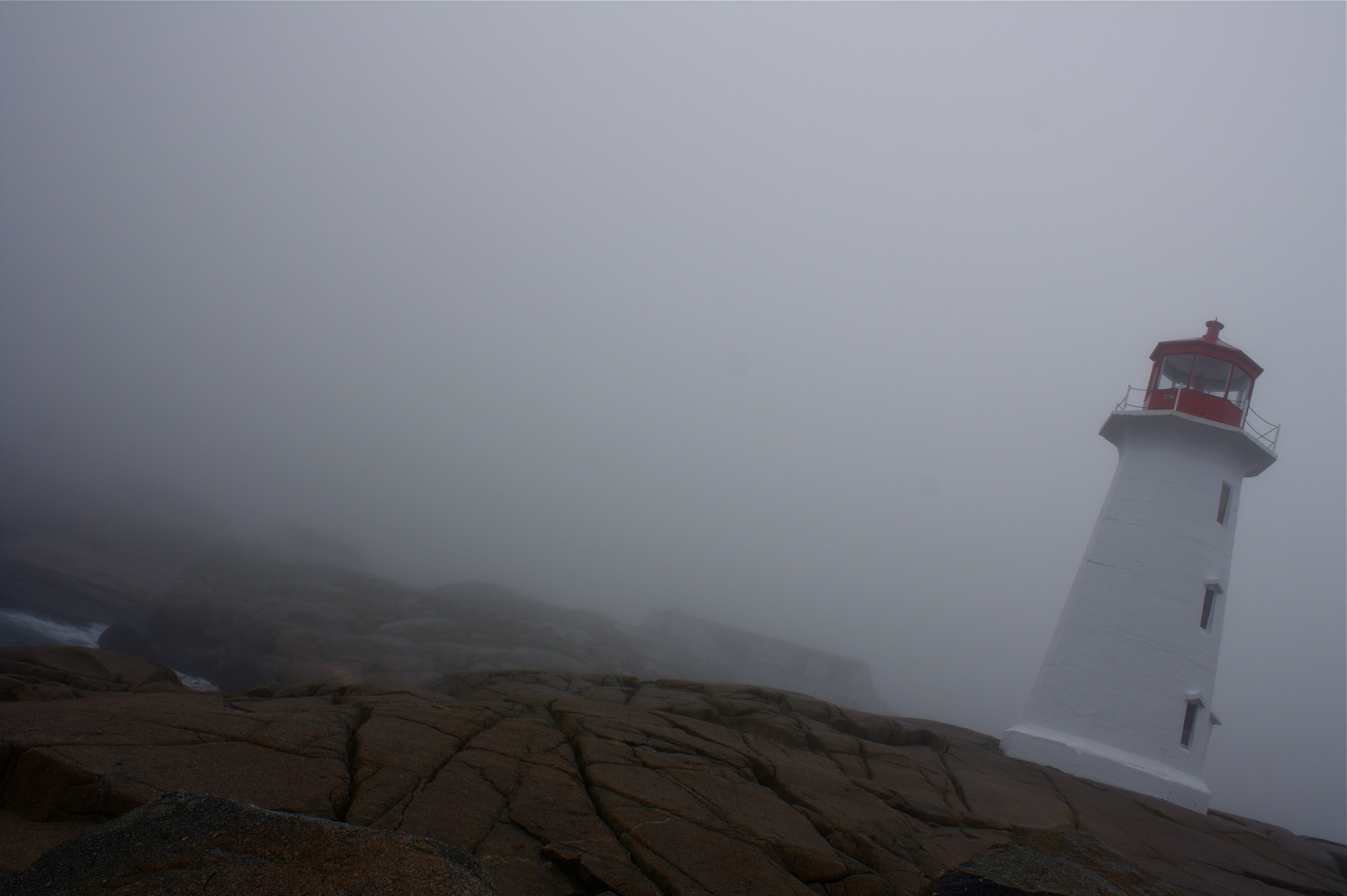 Lighthouse, Blink, Cliff, Fog, Light, HQ Photo