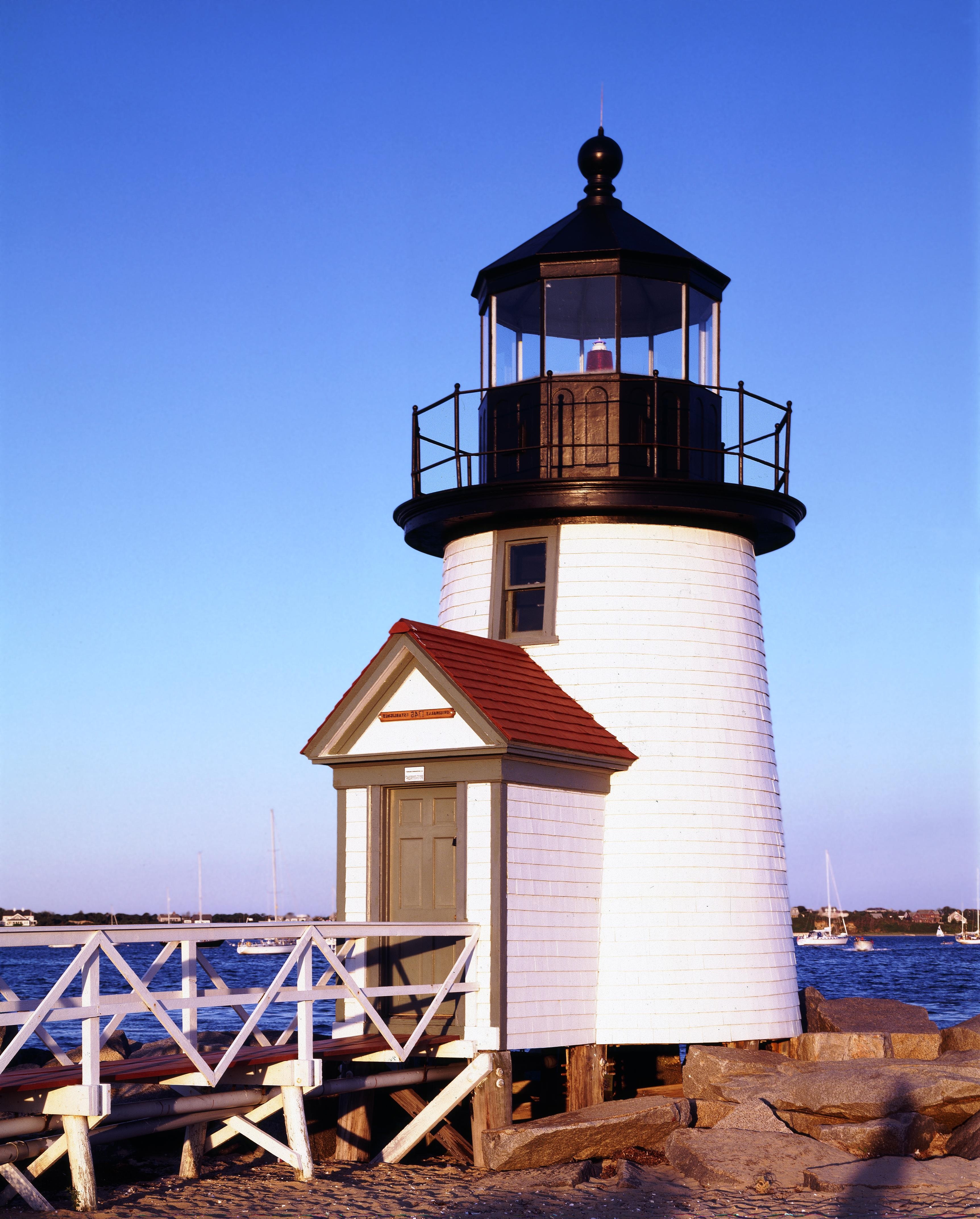 Lighthouse at the shore photo
