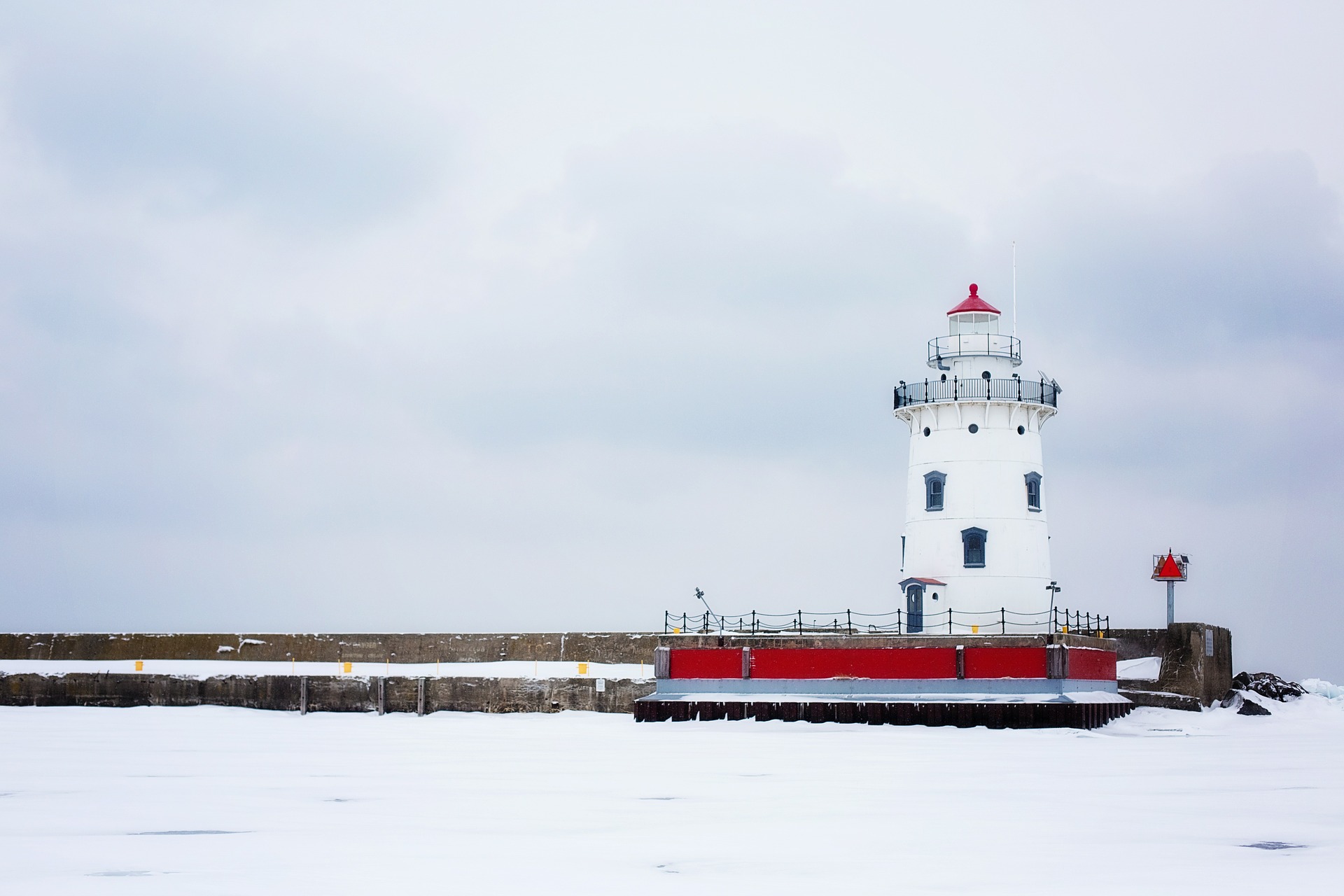 Lighthouse in winter photo