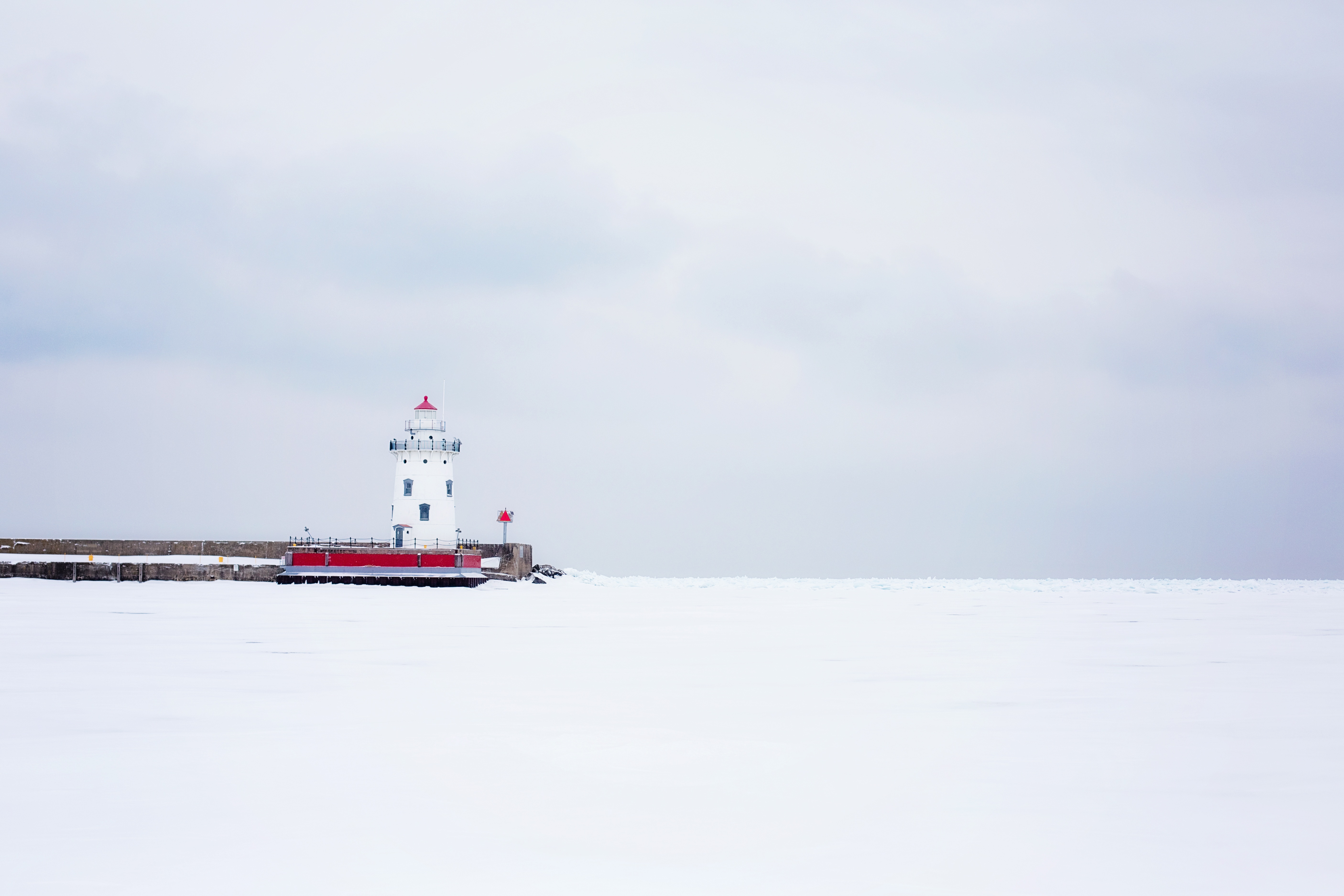Lighthouse in winter photo