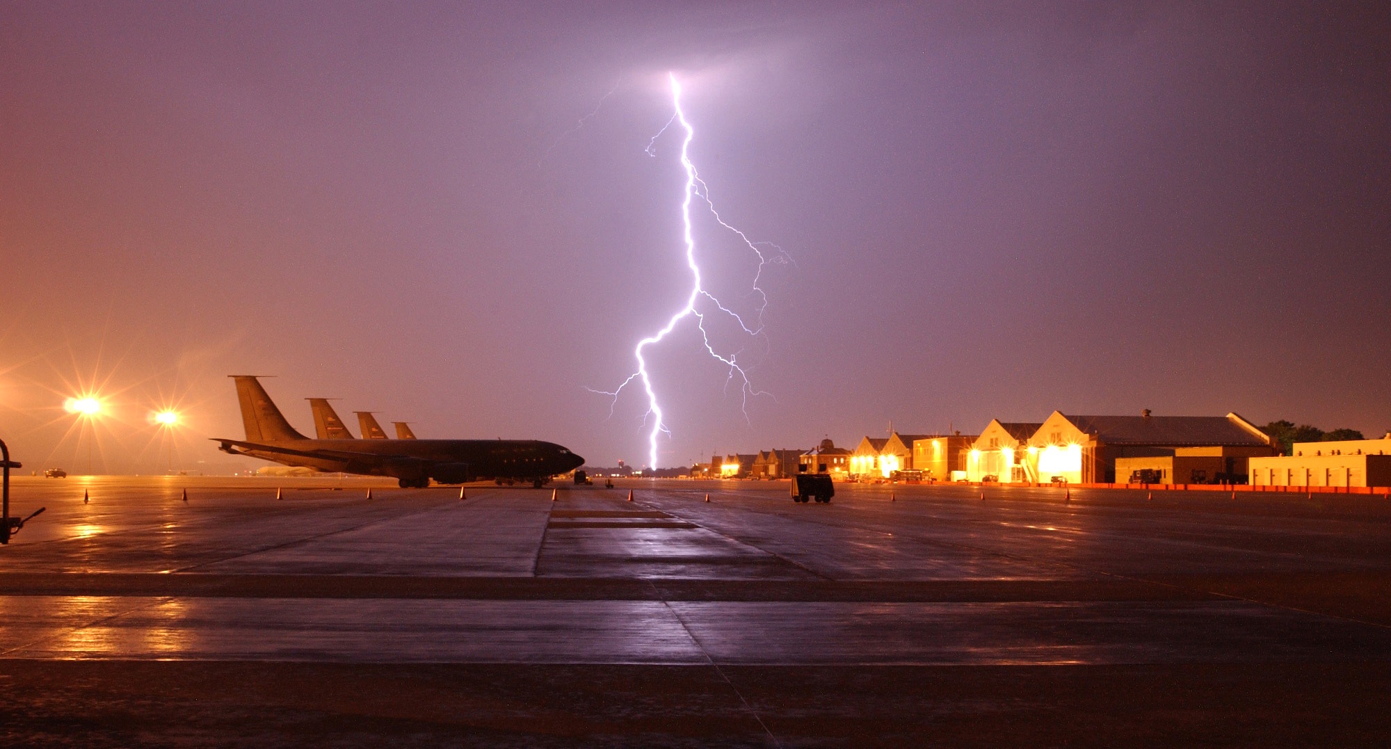 Lightning on the airport photo