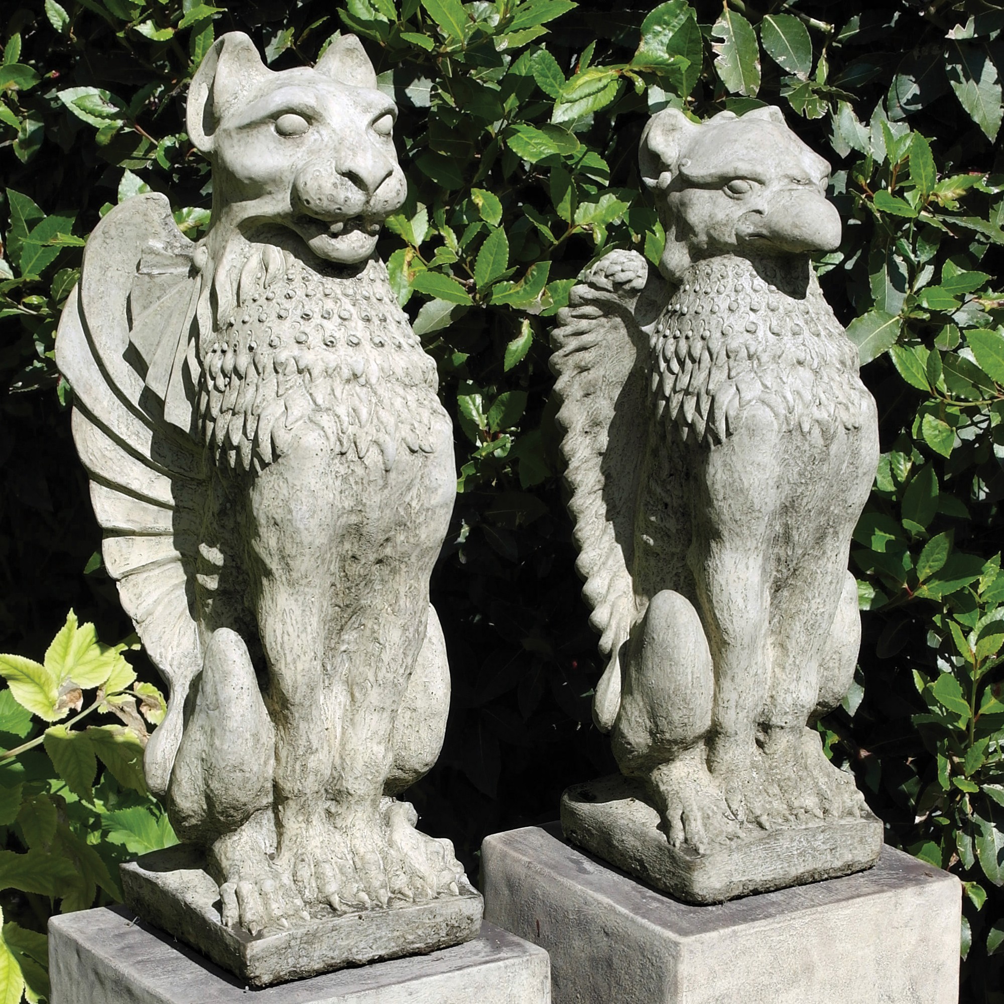 Gothic Griffin & Lion Stone Sculpture - Garden Statue | S&S Shop