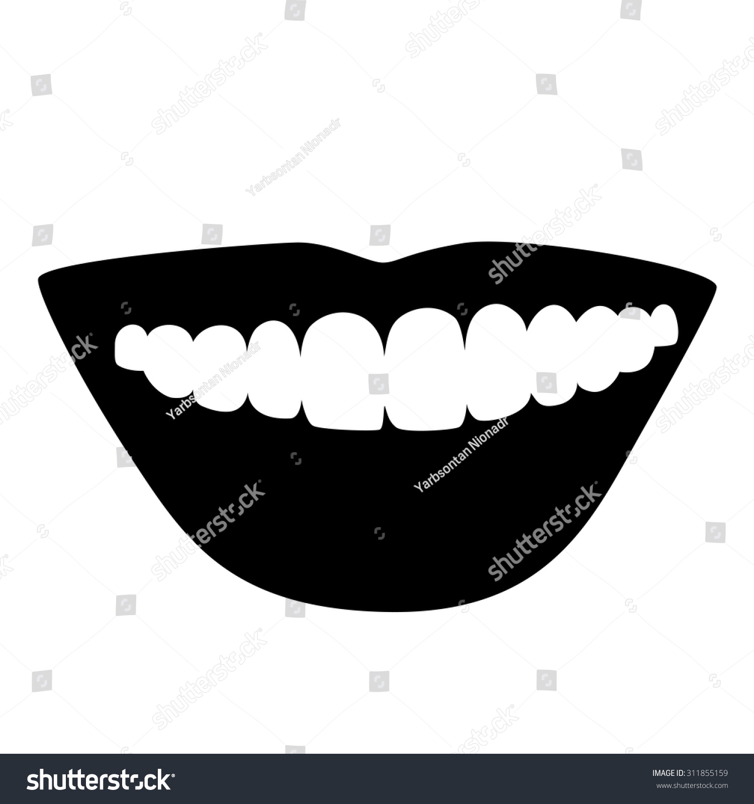 Lips Ink Drawing Smile Stock Vector 311855159 - Shutterstock