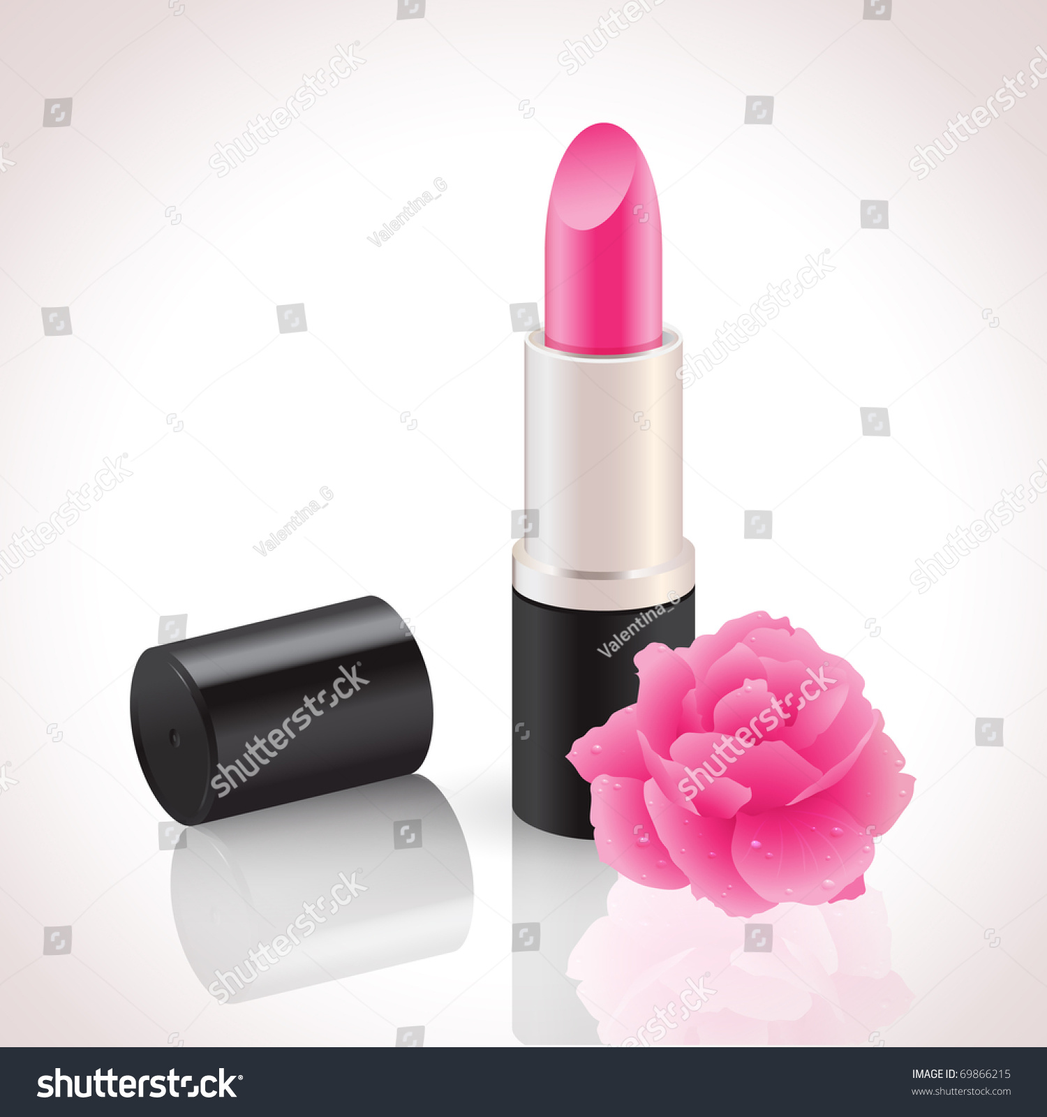 Pink Lipstick Rose Vector Illustration Eps Stock Vector 69866215 ...