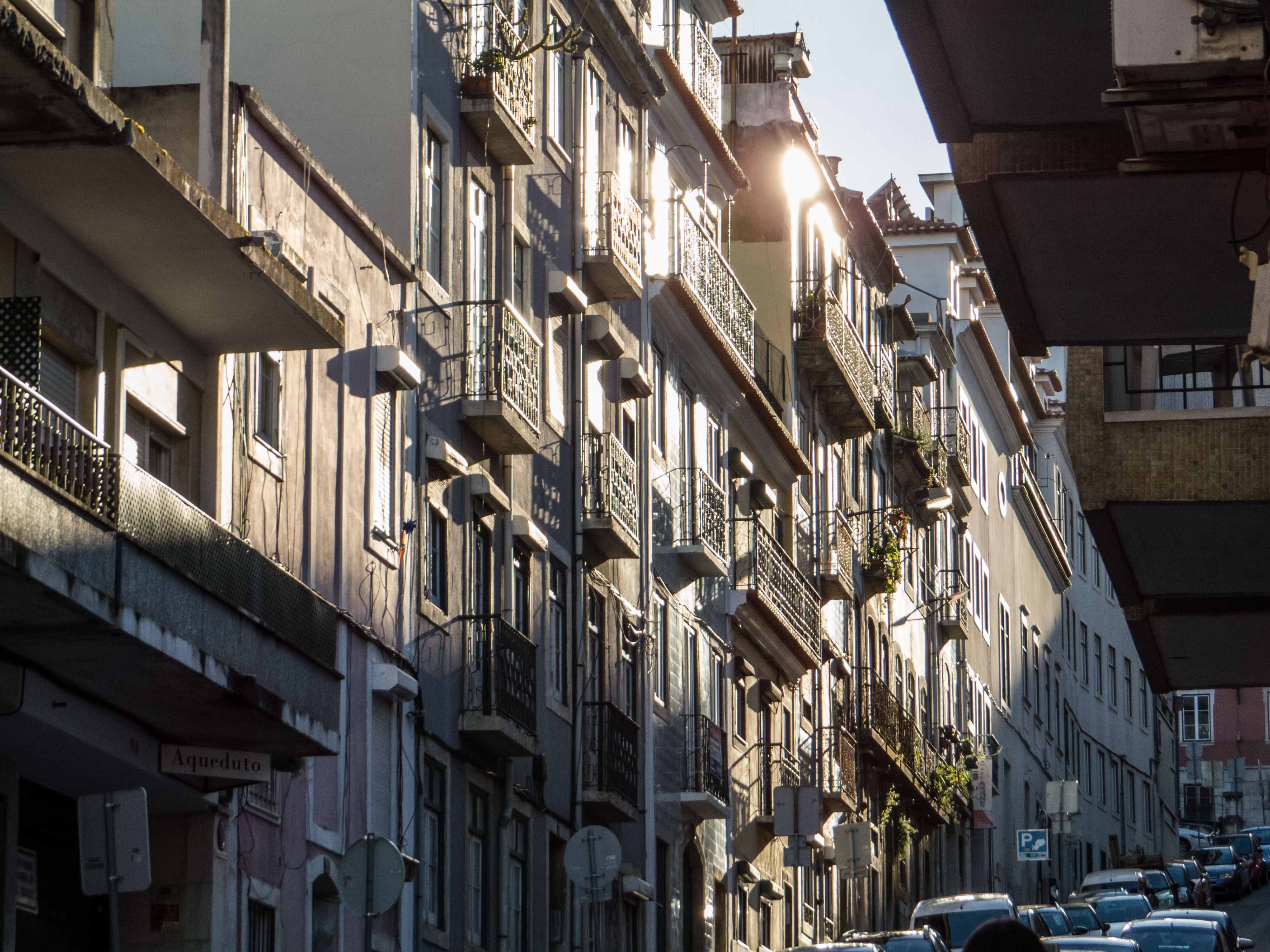 Lisbon architecture - sunny street photo