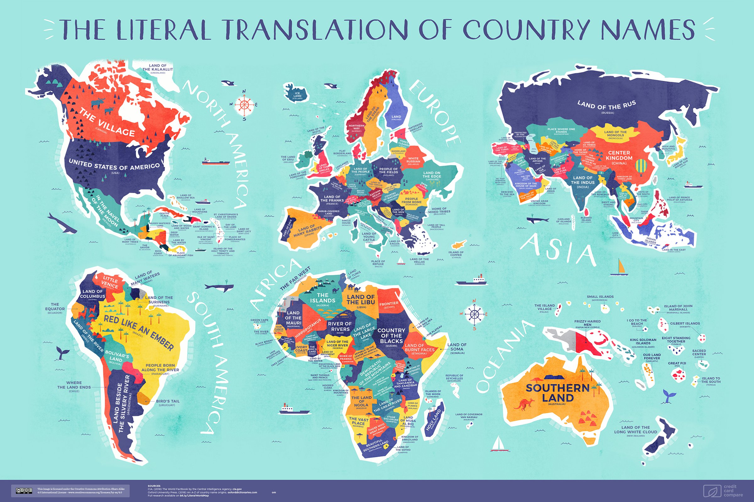 This World Map Of Literally Translated Country Names Will Amaze You