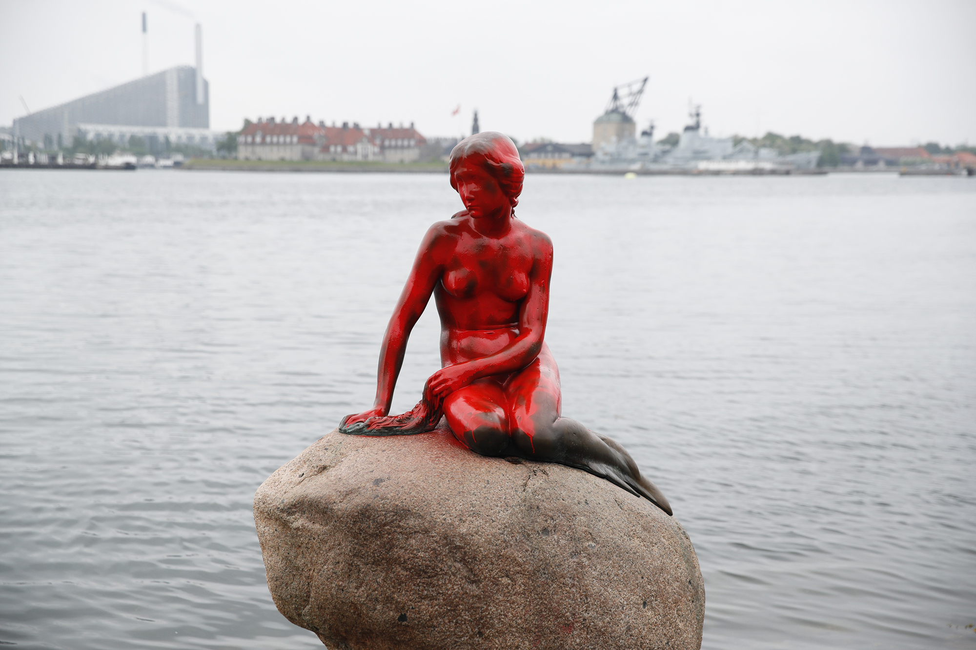 Little Mermaid Statue in Copenhagen Drenched in Red Paint | Time