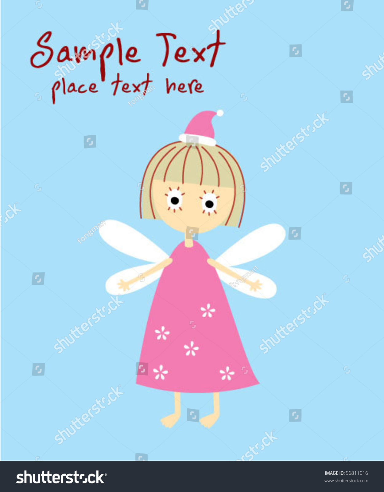 Little Angel Birthday Stock Vector 56811016 - Shutterstock