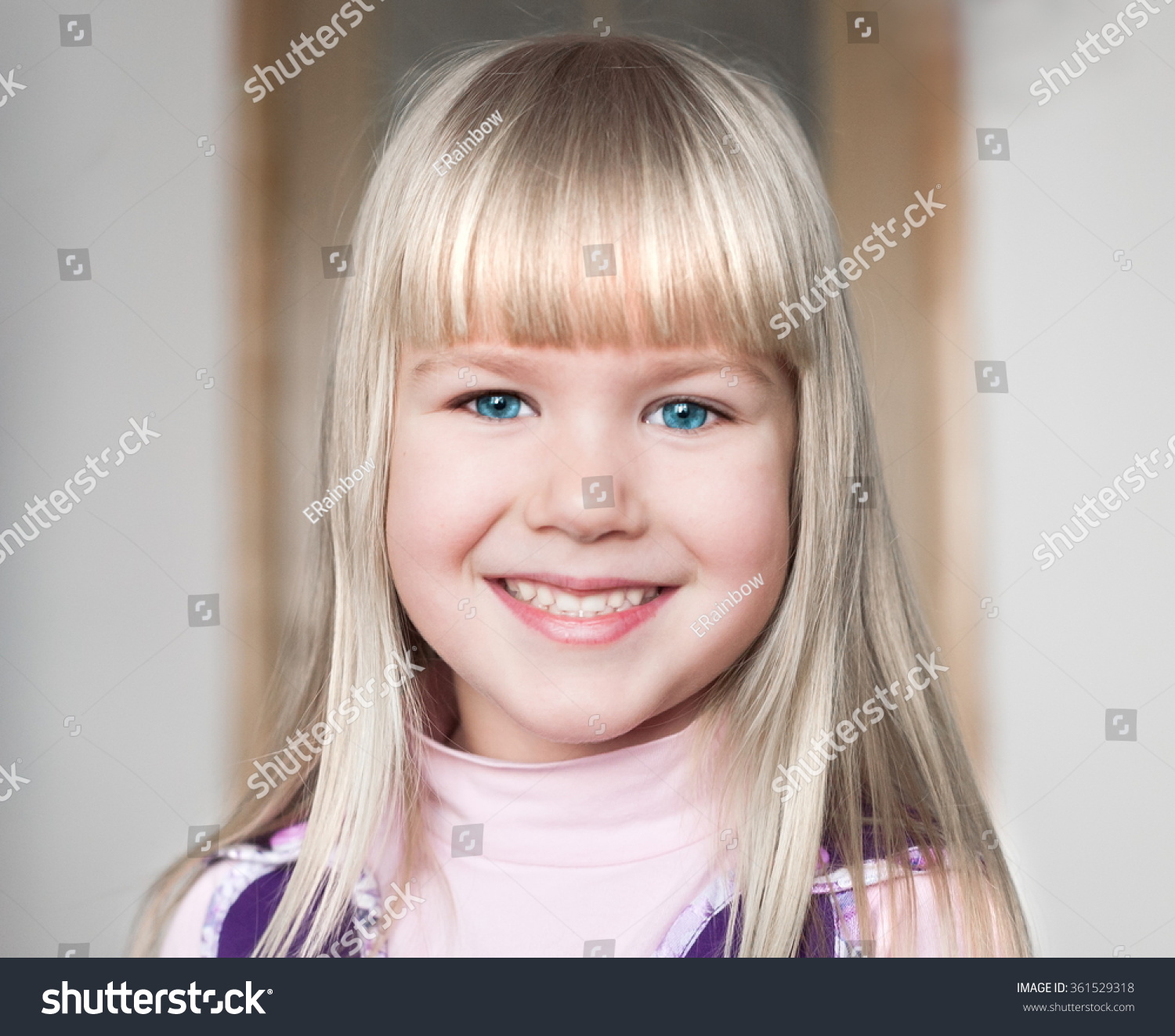 Beautiful Little Blonde Hair Girl Has Stock Photo (Royalty Free ...
