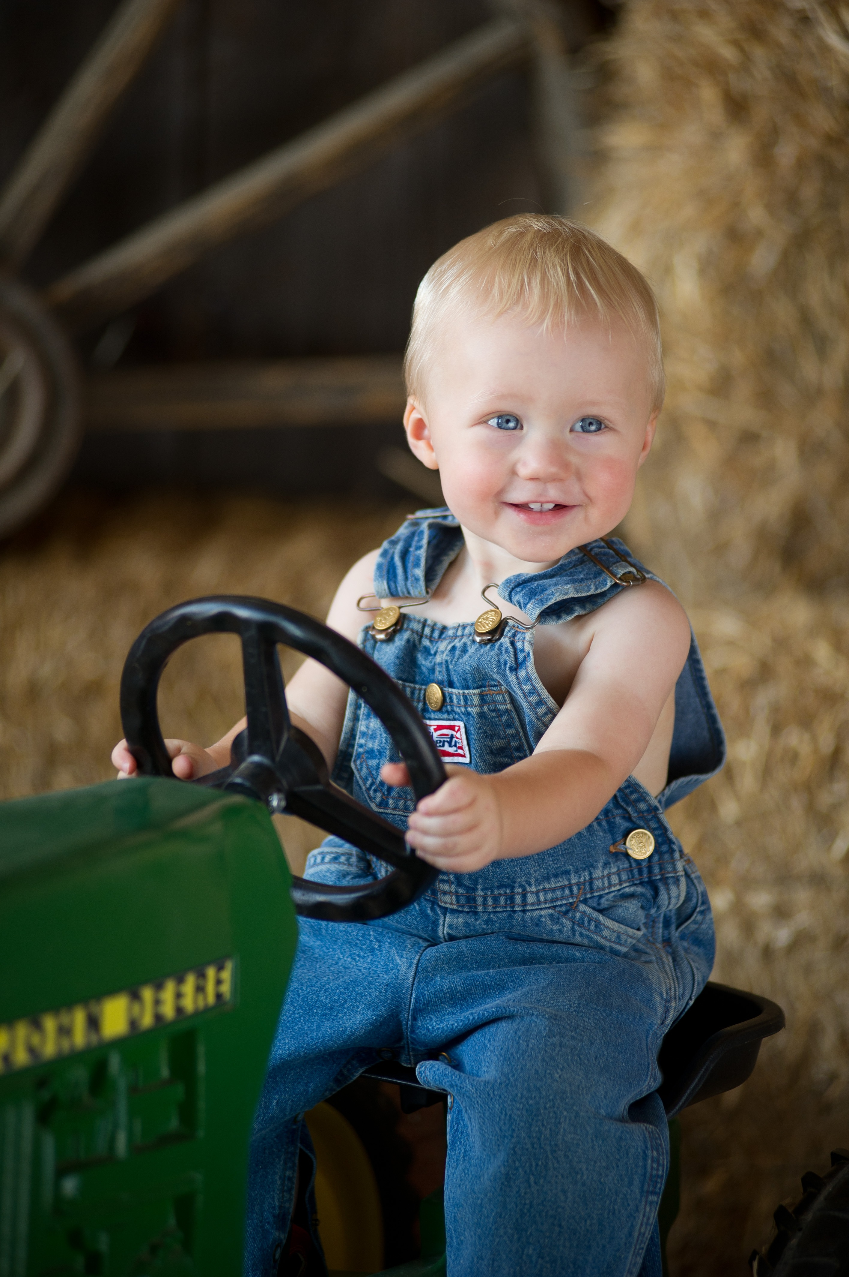 A photo of your little boy or girl on a John Deere pedal tractor ...