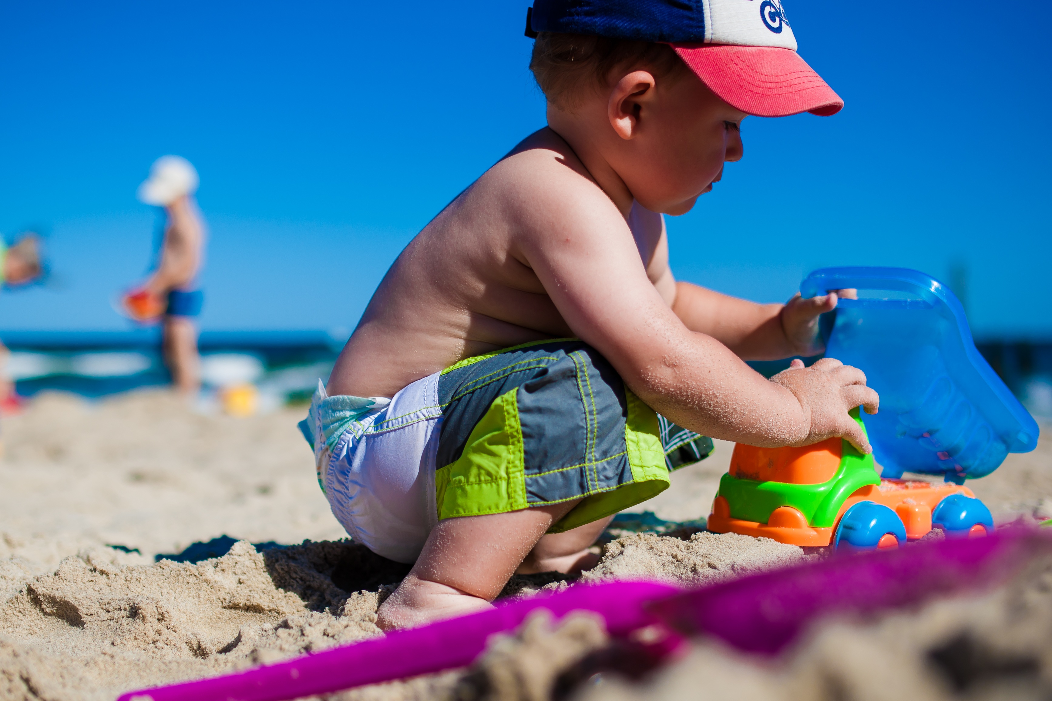 Little boy on the beach photo