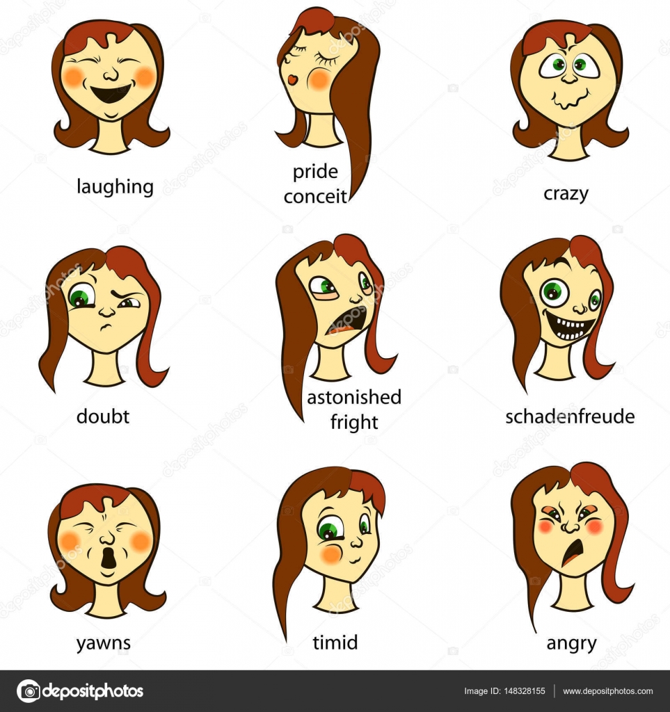 Vector smiley. A cute little creature. Expresses emotions. Set of ...