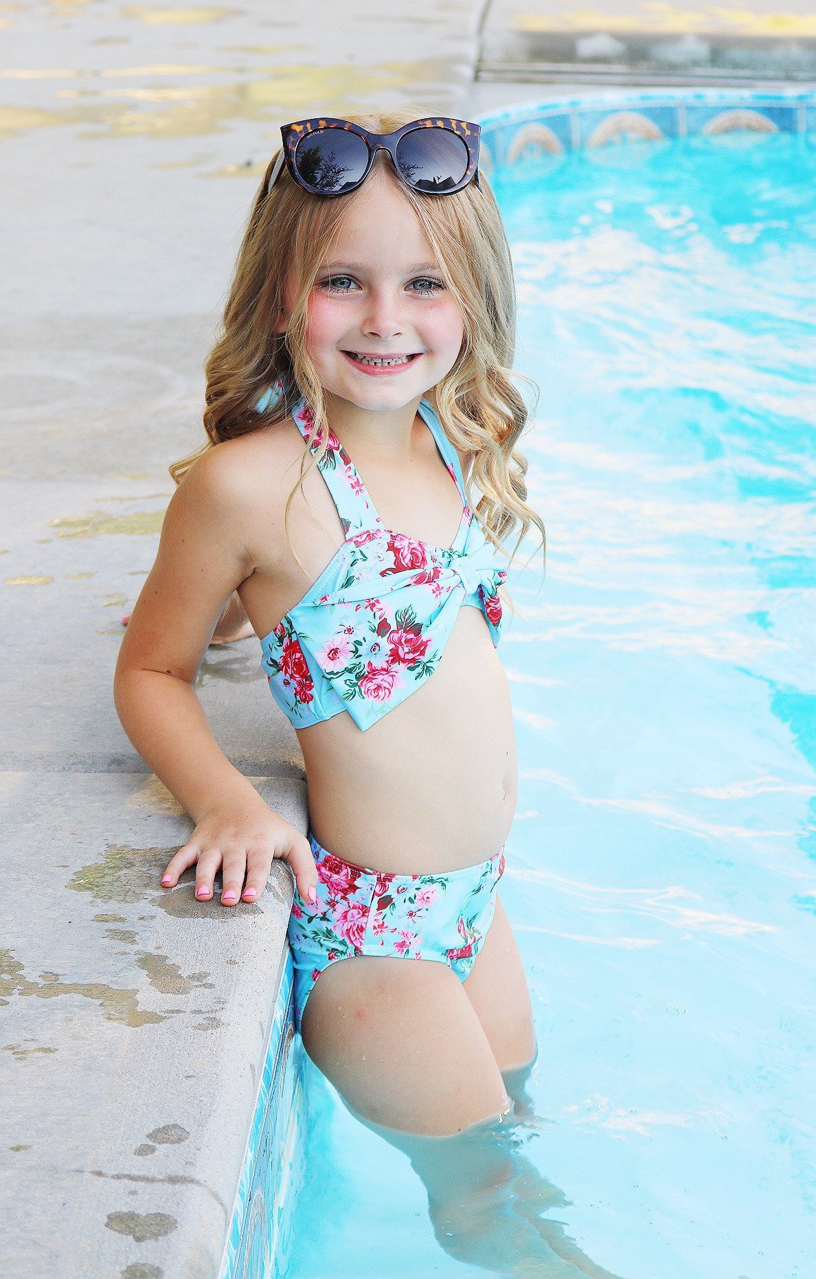 Little Girl Blue Floral Bikini – Hazel Avenue