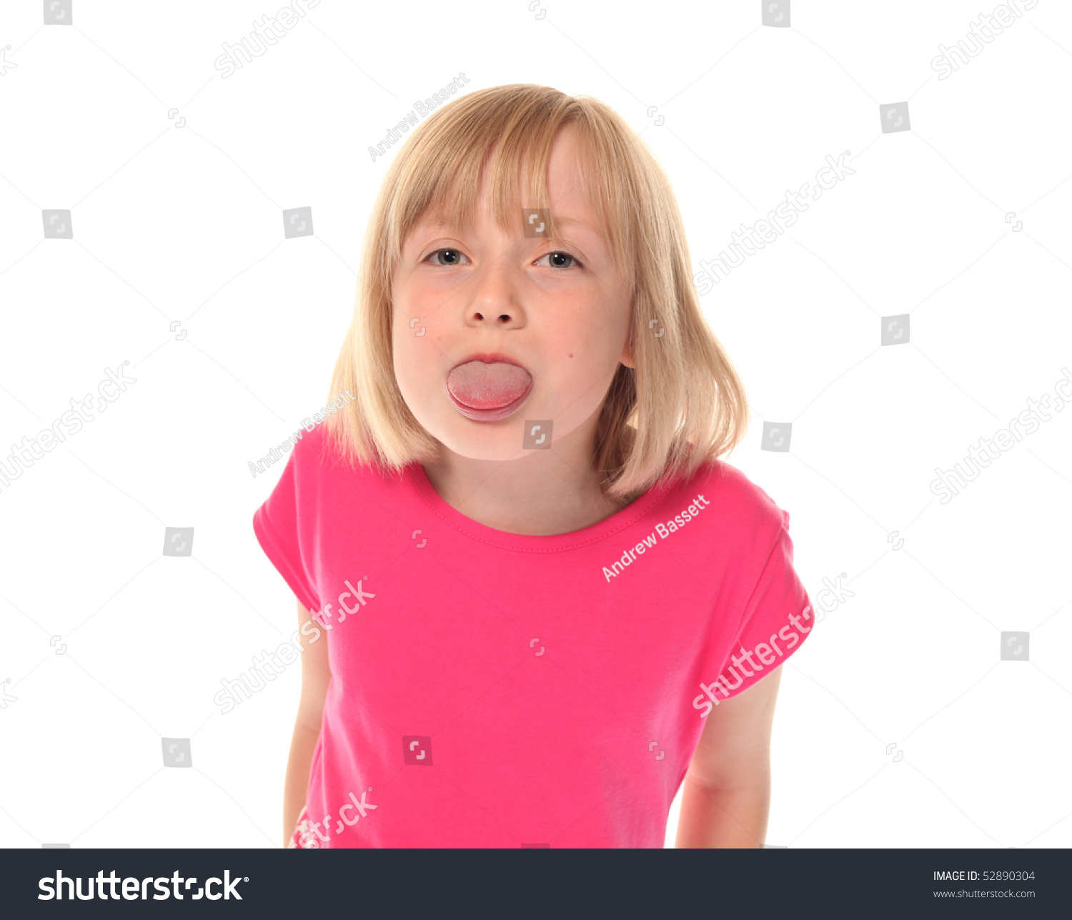 Young Little Girl Sticking Out Tongue Stock Photo (Download Now ...